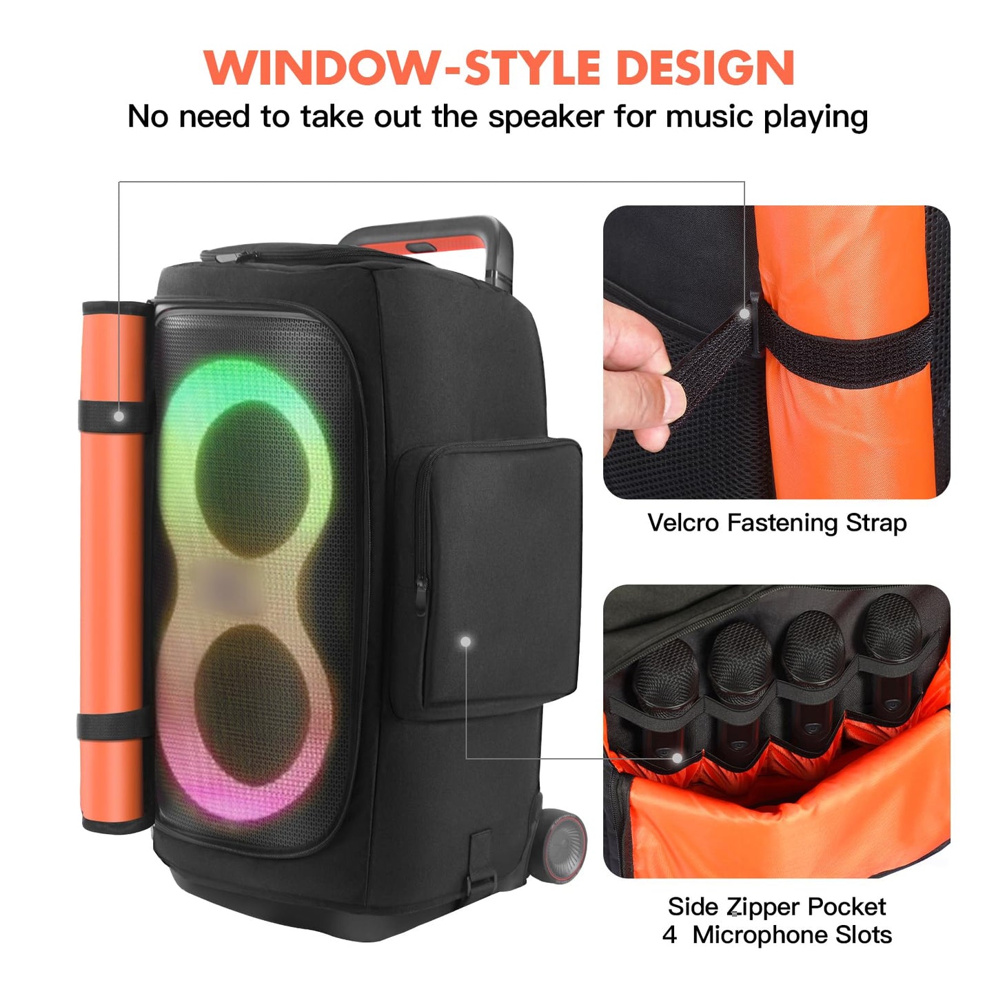 Speaker Case Compatible with JBL PartyBox 520,Bottomless Speaker Dust Cover Storage Bag Fits for JBL PartyBox 520 for Outdoor Travel,Portable Cover Only(Without Wheels and Pull Rod)