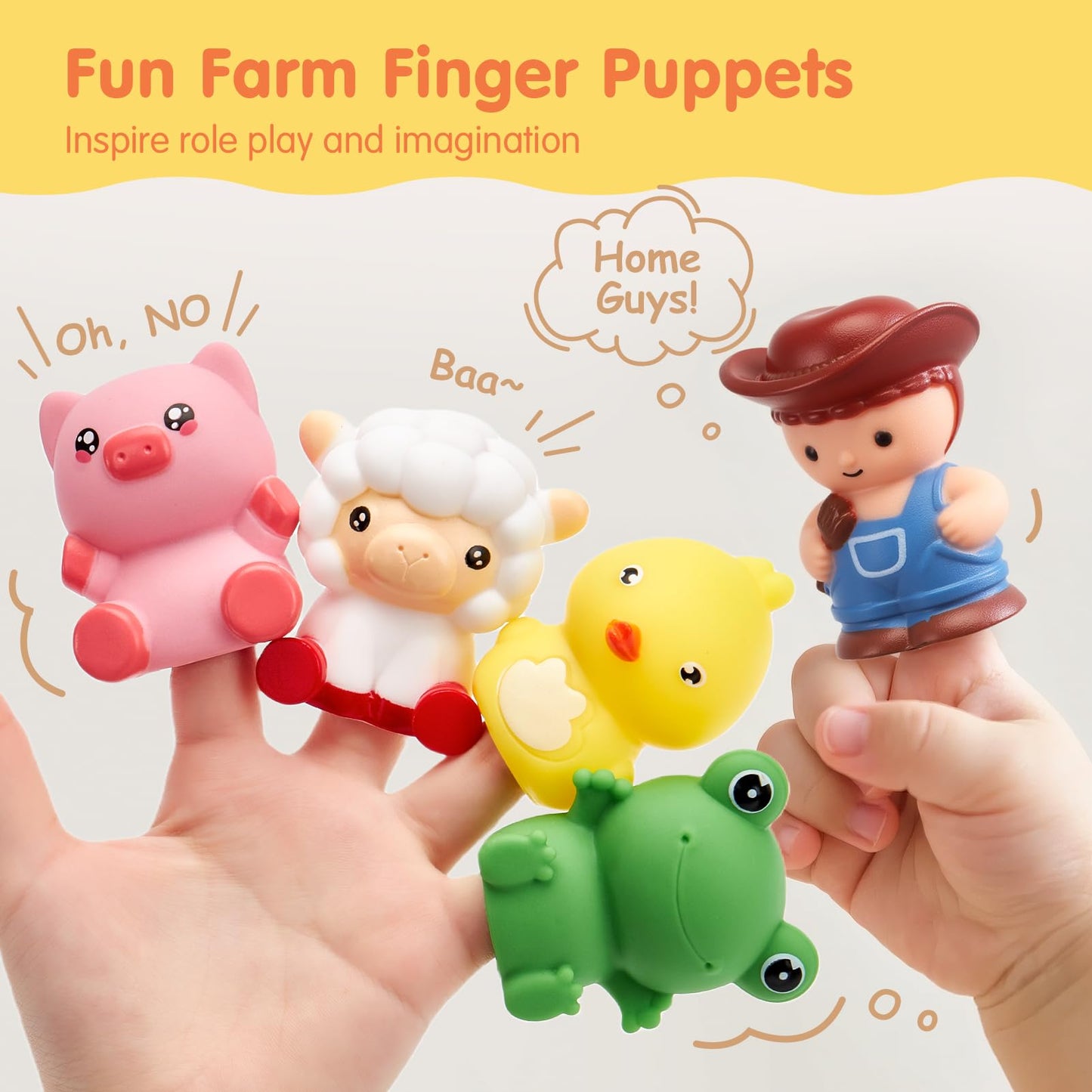 hahaland Toddler Learning Farm Train Set for Toddlers 1-3 Years - Counting Matching & Sorting Montessori Toys, Finger Puppets, Keys to Lock and Unlock Barns Birthday for Baby Boys Girls