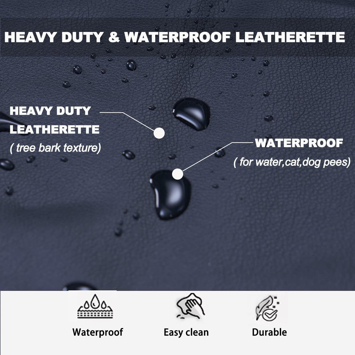 Augld 4 Pack Round Bar Stool Cover Watedrproof Faux Leather Stool Seat Cover for Bar, Chair, Salon, Spa, Tattoo, Clinic 17-18 Inch Black