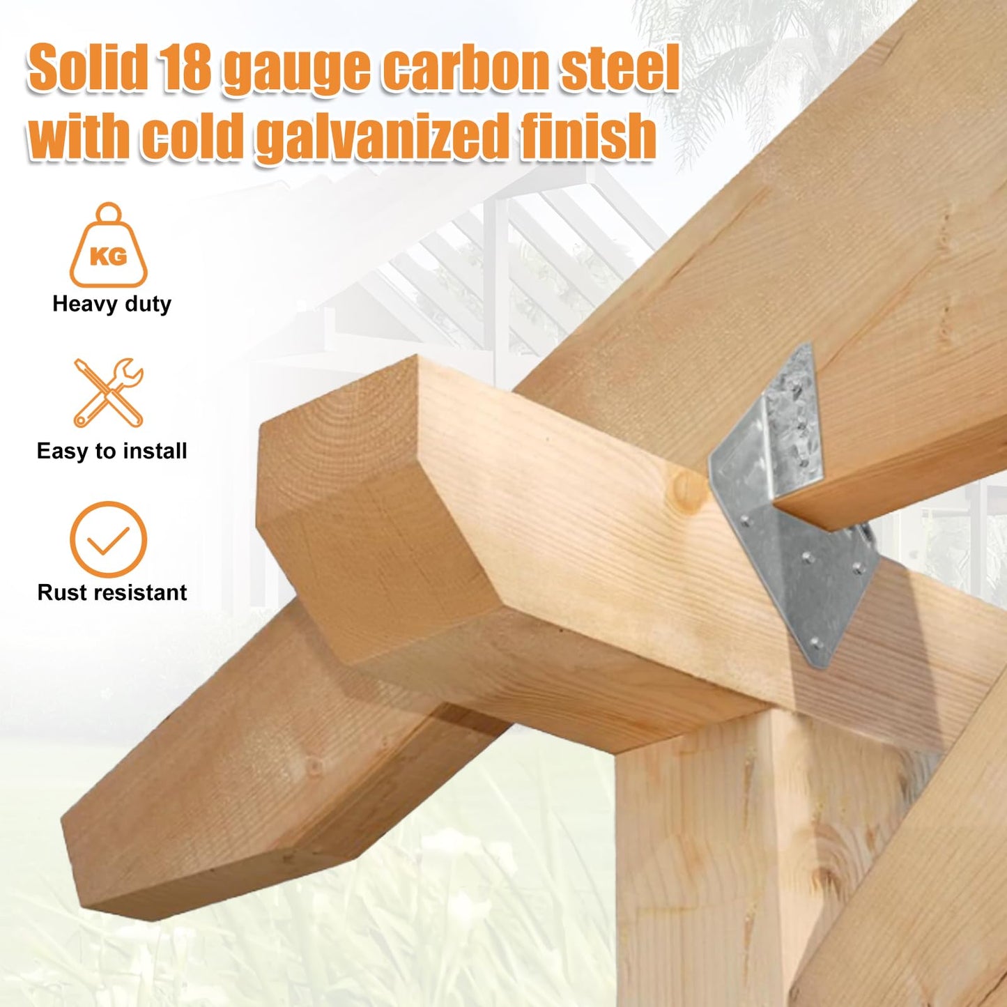 CNQLIS 18-Gauge Hurricane Ties,Heavy Duty Electrogalvanizing Joist Hangers,1.2mm Fit 2X Truss to Rafter Connector, for Roofing Trusses Wood Timber Connectors,Thickness 1.2mm(30 Pcs)