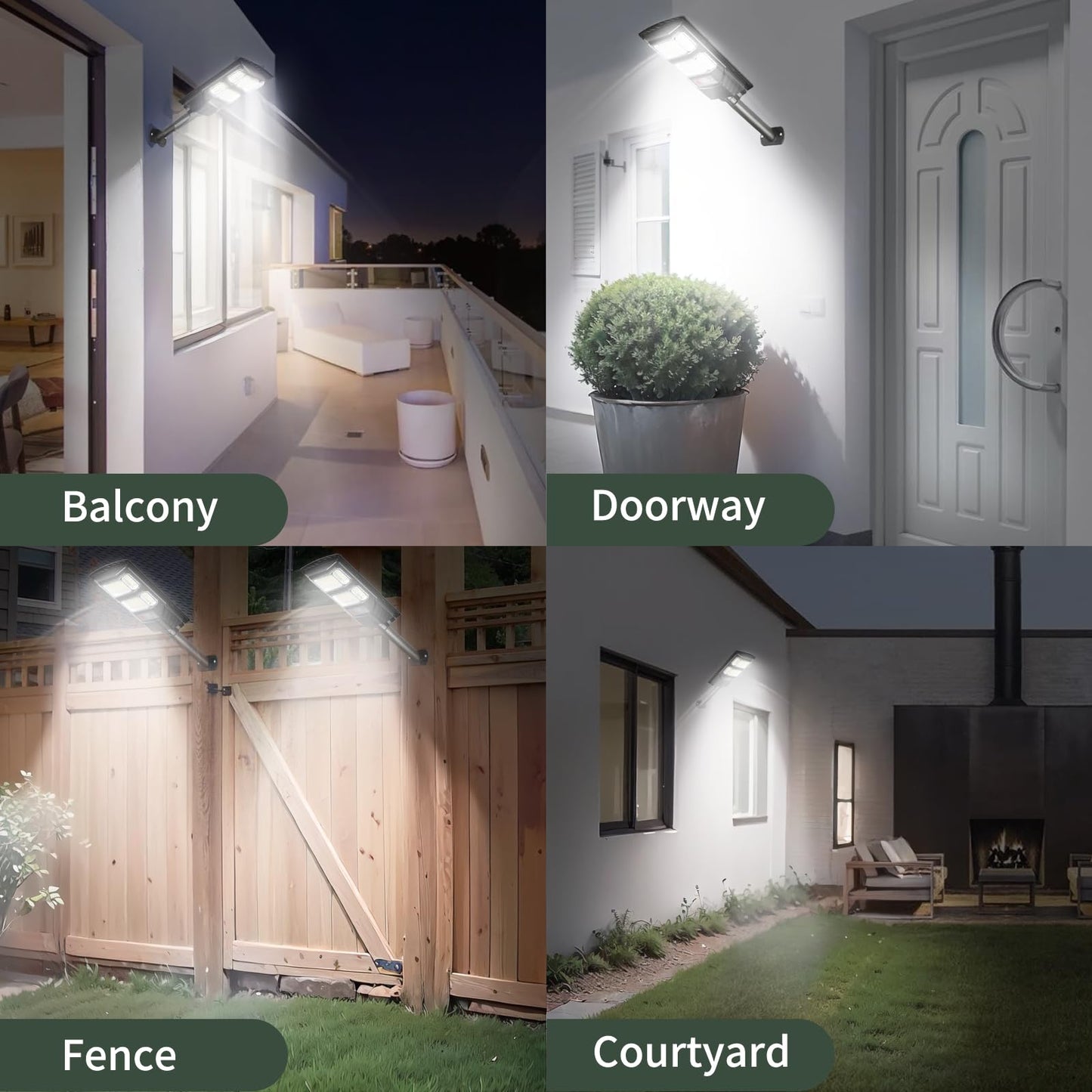 Solar Flood Lights Outdoor 2 Pack Waterproof Dusk to Dawn Solar Powered Street Lights Motion Sensor Wide Angle Security Wall Mount Lamp Remote Control for Backyard Parking Path