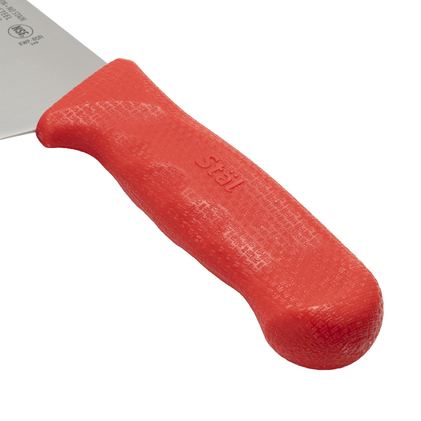 Winco 8" Commercial-Grade Chef's Knife with German Steel Blade, Red