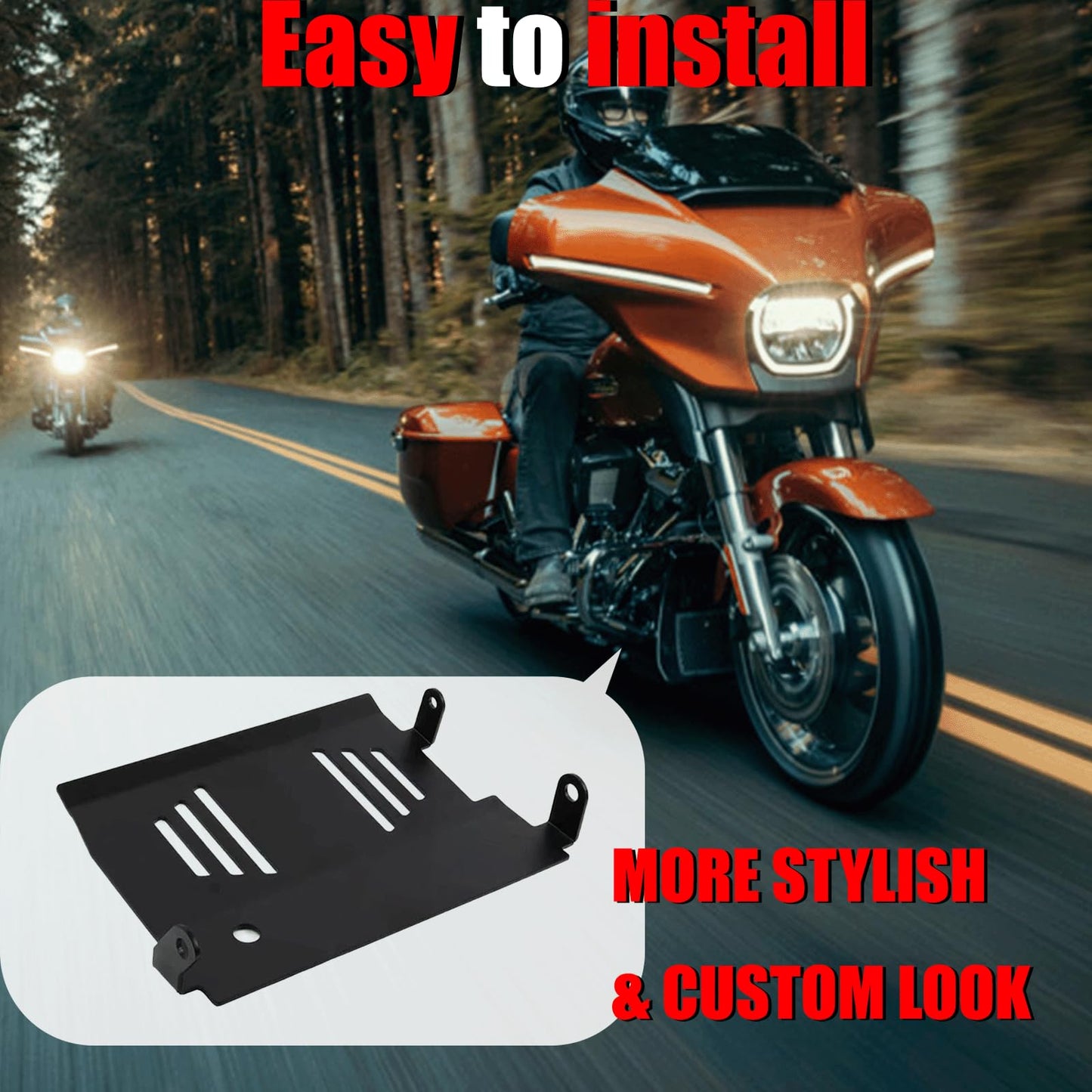 VPZMT Skid Plate Fit for Harley Touring Road Glide, CVO Road Glide, Street Glide, CVO Street Glide, Special FLHXSE Lower Engine Chassis Protection Guard 2024-UP