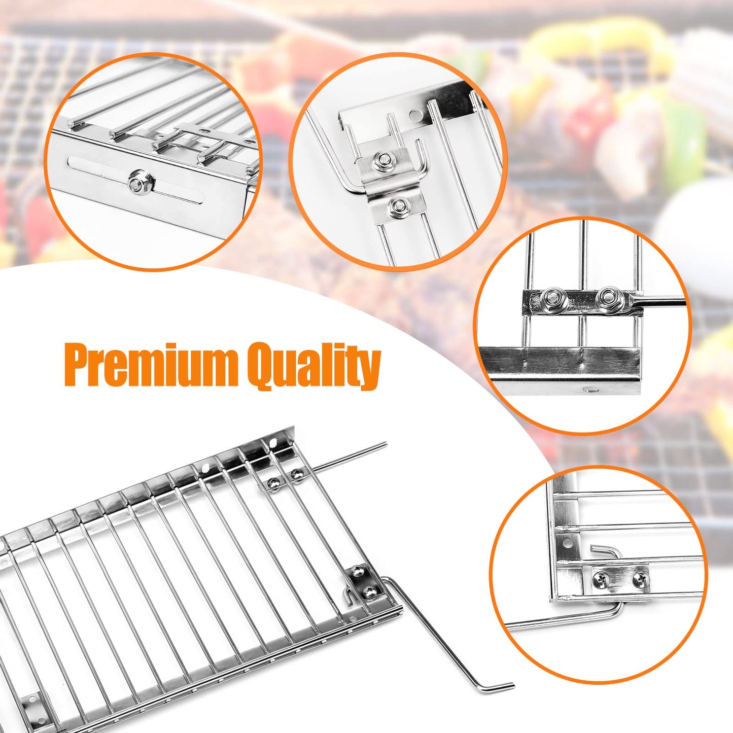 Hisencn 13.4'' - 25.2'' Adjustable Warming Rack for Charbroil Grill Replacement Parts, Stainless Steel Warming grates for Charbroil 2&3&4 Burner Gas Grills, for Charbroil Performance 463673017