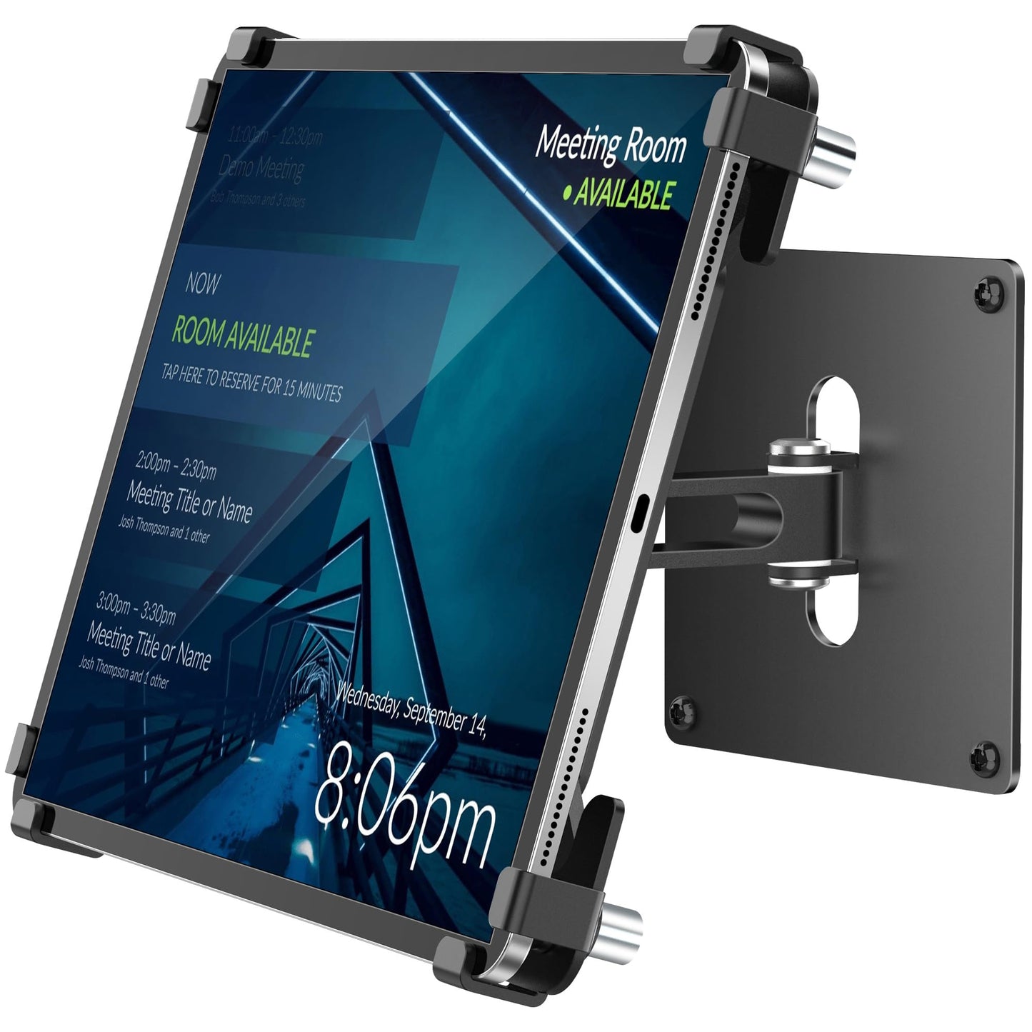 AboveTEK Universal Tablet Wall Mount, Anti-Theft iPad Mount with Locking Enclosure for 9.7"-13" Screen, Heavy-Duty Aluminum Kiosk for Business POS Display, Adjustable 360° Swivel & Tilt VESA Mount