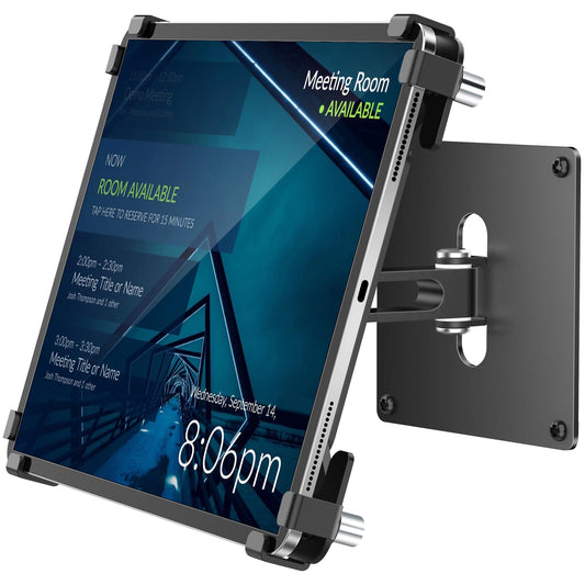 AboveTEK Universal Tablet Wall Mount, Anti-Theft iPad Mount with Locking Enclosure for 9.7"-13" Screen, Heavy-Duty Aluminum Kiosk for Business POS Display, Adjustable 360° Swivel & Tilt VESA Mount