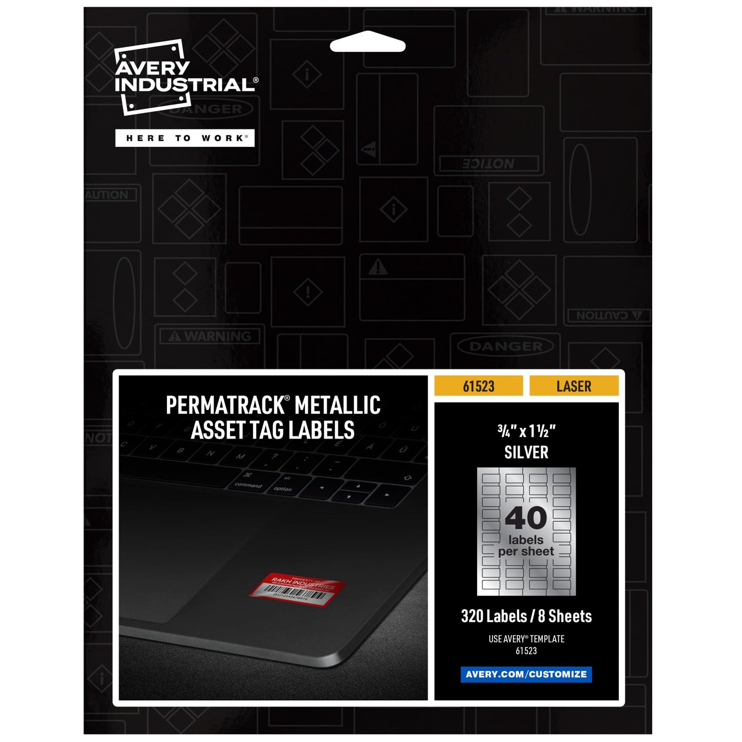 PermaTrack Durable Metallic Asset Tag Labels, Laser, 3/4"
