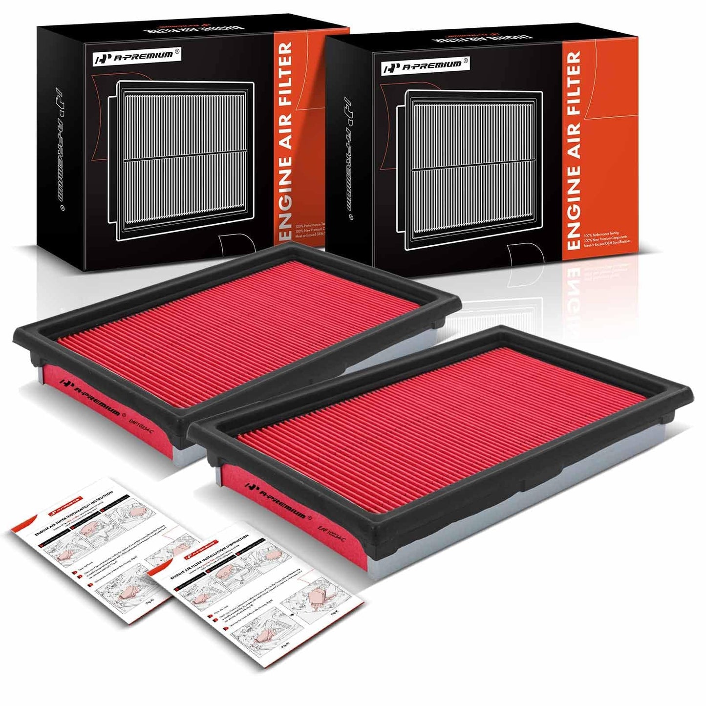 A-Premium 2-PC Engine Air Filter Compatible with Infinit Q50 & Nissan Cube, NV200, Versa, 2007-2021, 3.5L 3.7L, Flexible Panel, Replace# 16546-ED500