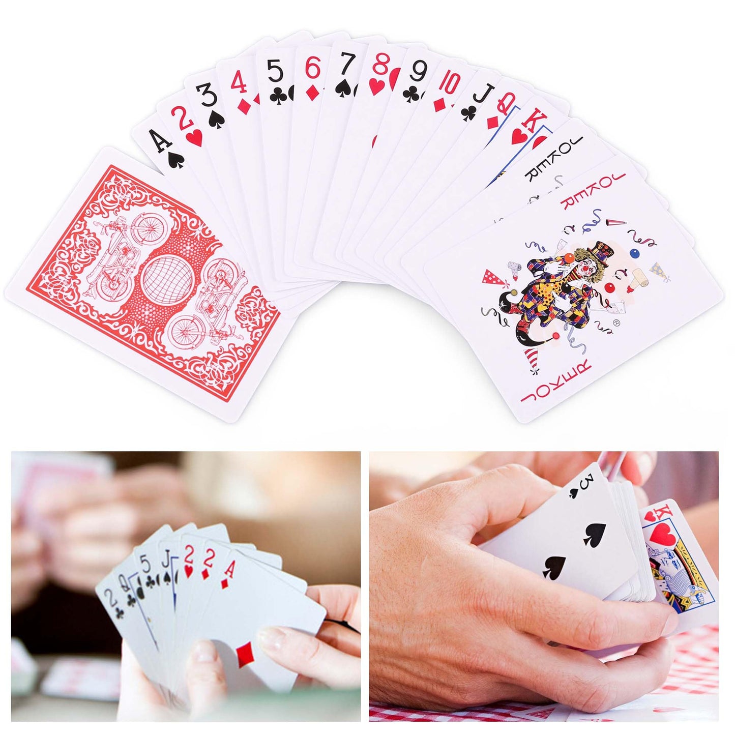 LotFancy Playing Cards, Poker Size Standard Index, 24 Decks of Cards (12 Blue and 12 Red), for Blackjack, Euchre, Canasta Card Game, Casino Grade