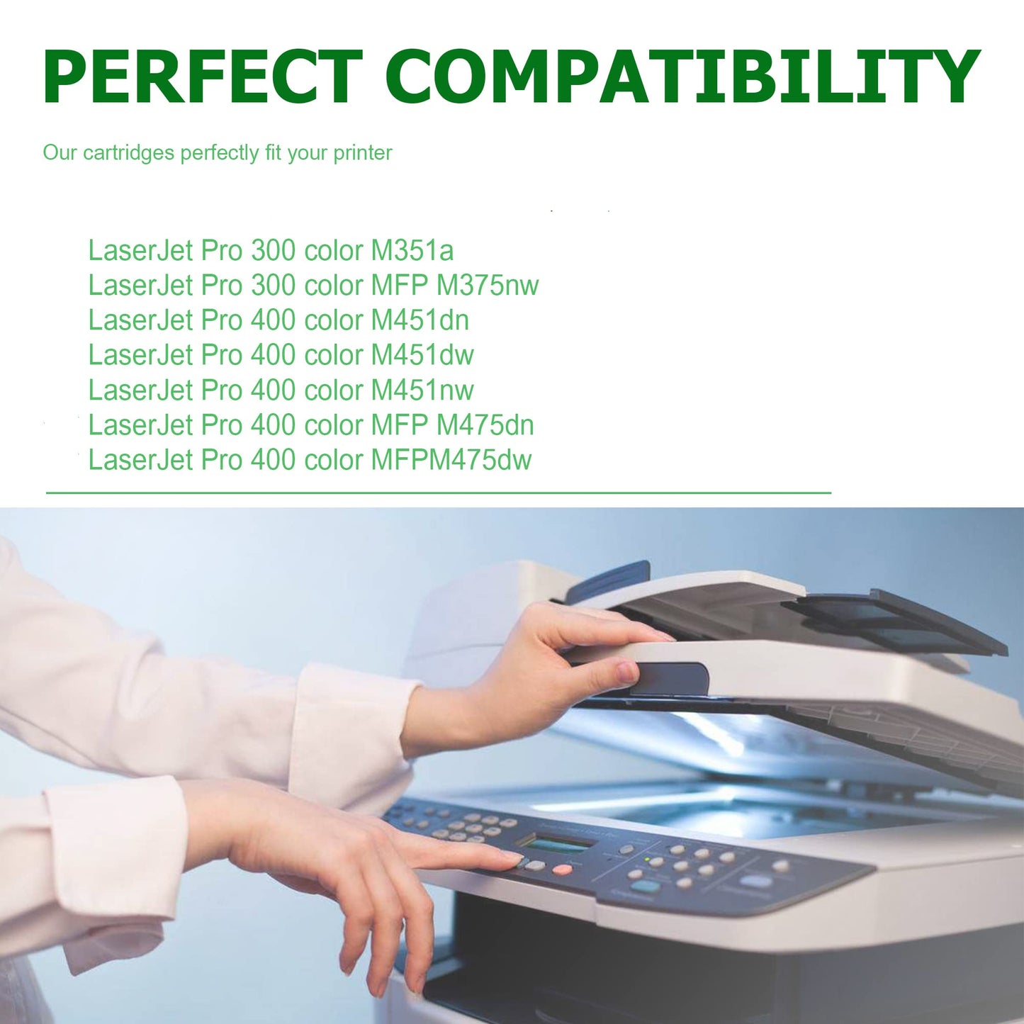 305A 305X Toner Cartridges 4 Pack Replacement for HP Laserjet Pro 400 Color M451dn M451nw M451dw MFP M475dw M475dn Pro 300 M375nw (Black,Cyan, Magenta, Yellow)