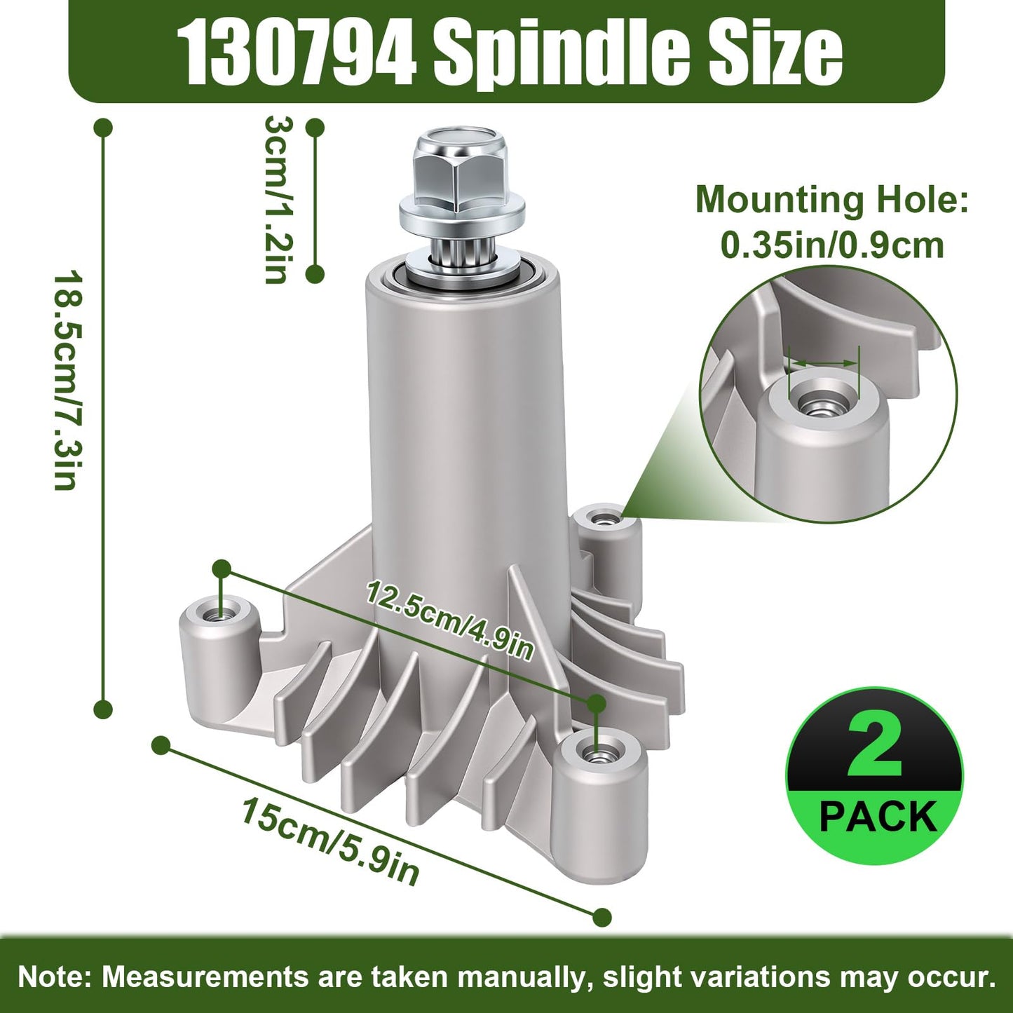 Podoy 130794 Spindle Assembly Compatible with Craftsman 42 Inch Deck LT1000 LT2000 DYT4000, Compatible with Husqvarna Poulan Riding Mower, Replacement for 532130794 128774 128285, 2 Pack