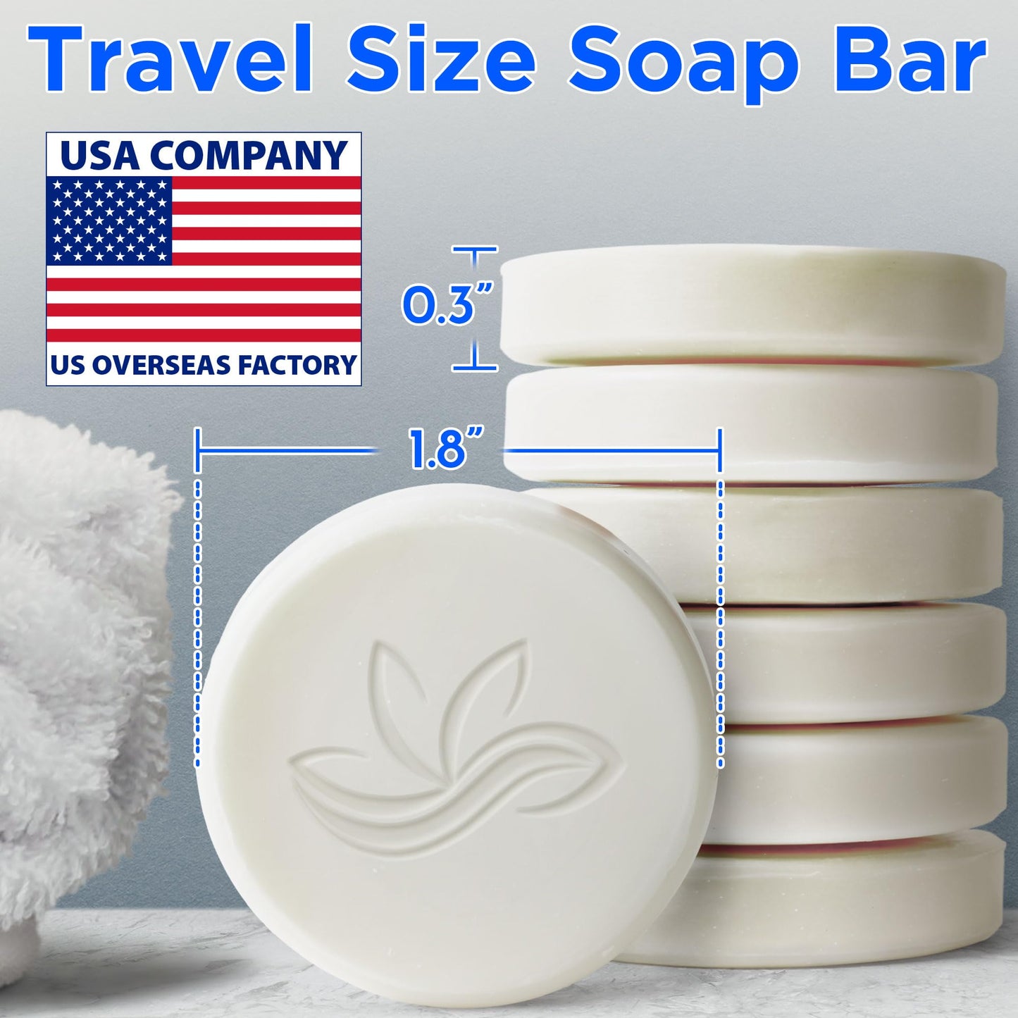 Bergman Kelly - Hotel Soap Bars - White Tea, 14 g, 100 PK - Travel Size Luxury Bulk Amenities Bar Soap - Mini Individually Wrapped Round Soap - Small Toiletries for Airbnb, Motel, Guest Bathroom