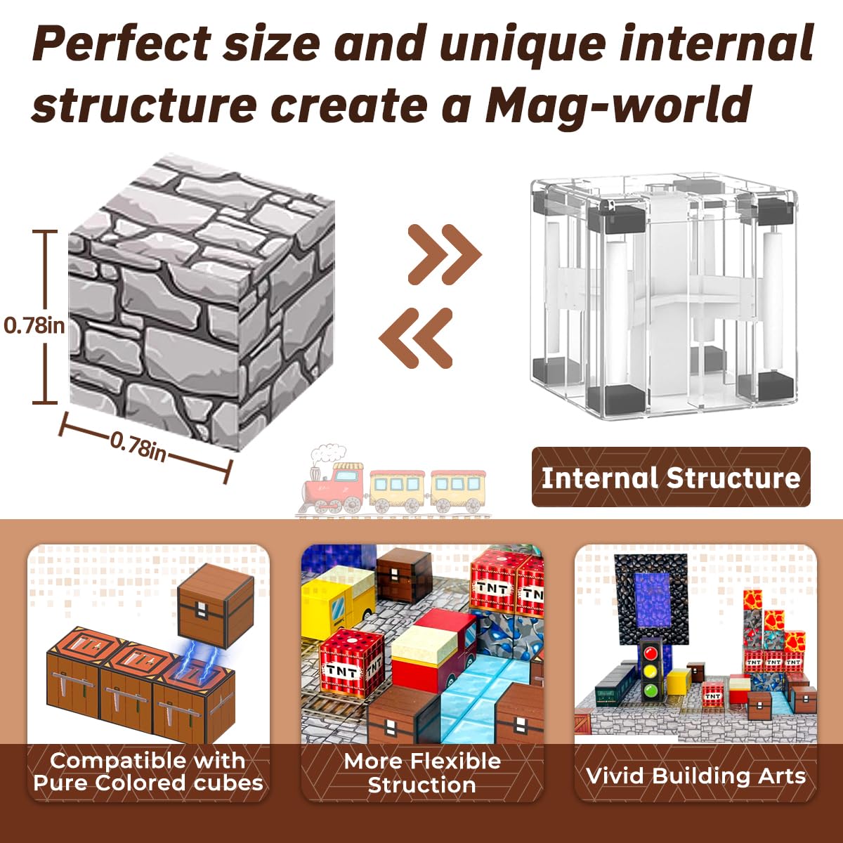 Magnetic Building Blocks, Lava Adventure 150-Piece STEM Construction Kit, Educational Toy for Ages 3-12