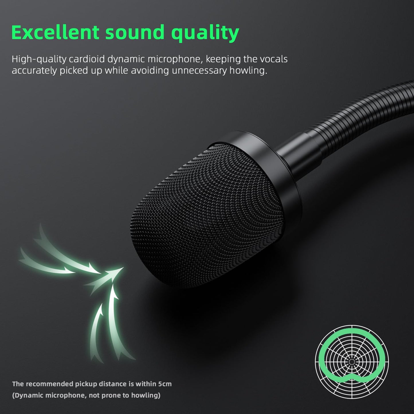 MRSDY Gooseneck Microphone, 23 Inch DJ Microphone for Audio Mixer, Professional XLR Wired Dynamic Mic, Extended Black Metal Noise Reduction Mic, Supports 360° Rotation and Bending