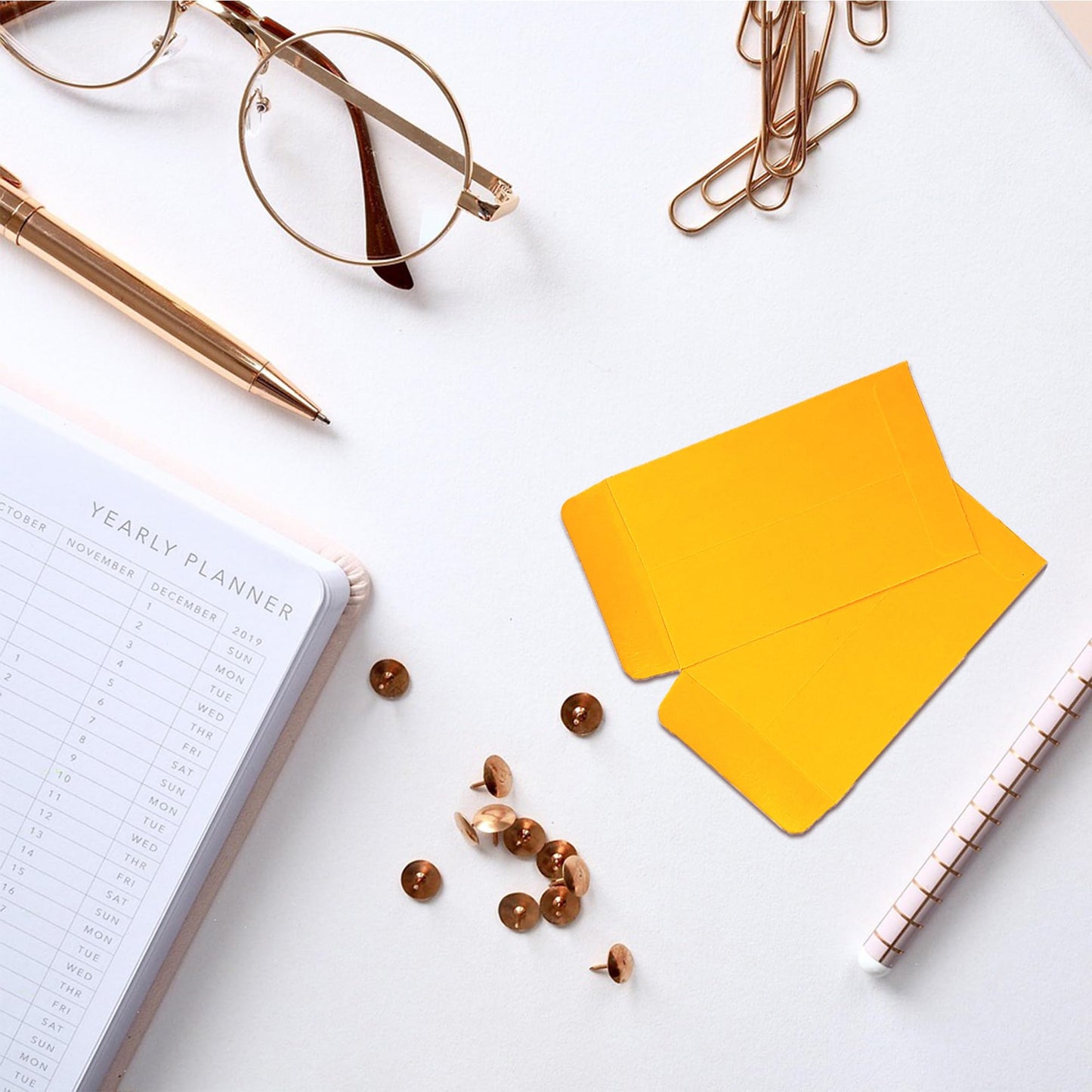 Homrelaxy #1 1200 Pcs Small Coin Envelopes 2.25" x 3.5" with Gummed Flap, Yellow Kraft Mini Envelopes for Storing Keys, Stamps, Seeds, Tips and Small Items (1200)
