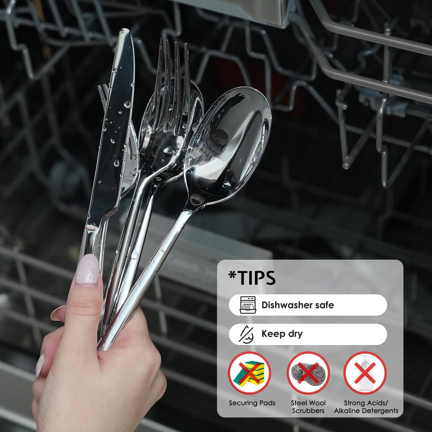 KINGSTONE Silverware Set, 30-Piece Forged Flatware Set Cutlery Set Premium Stainless Steel, Service for 6, for Home, Wedding, Party, Mirror Polished and Dishwasher Safe