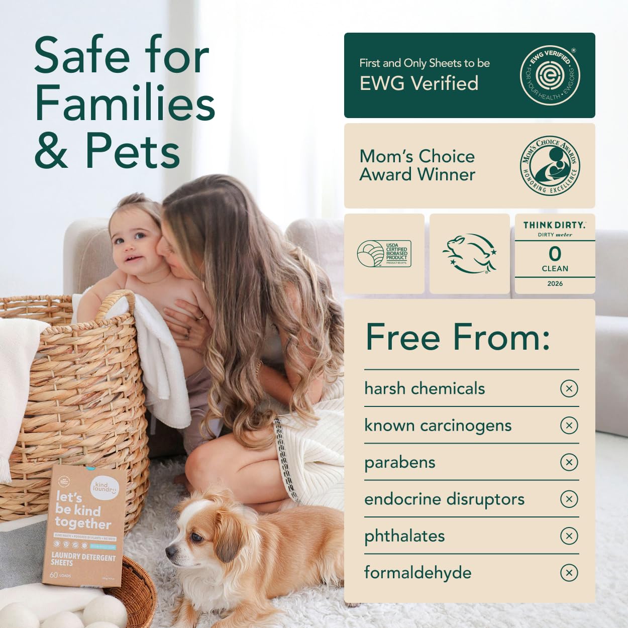 Kind Laundry Detergent Sheets with Stain-Fighting Enzymes - Plant Powered Eco-Friendly Laundry Soap Sheets - Home or Travel Laundry Detergent - Ocean Breeze, 120 Loads (Mom's Choice Award Winner)