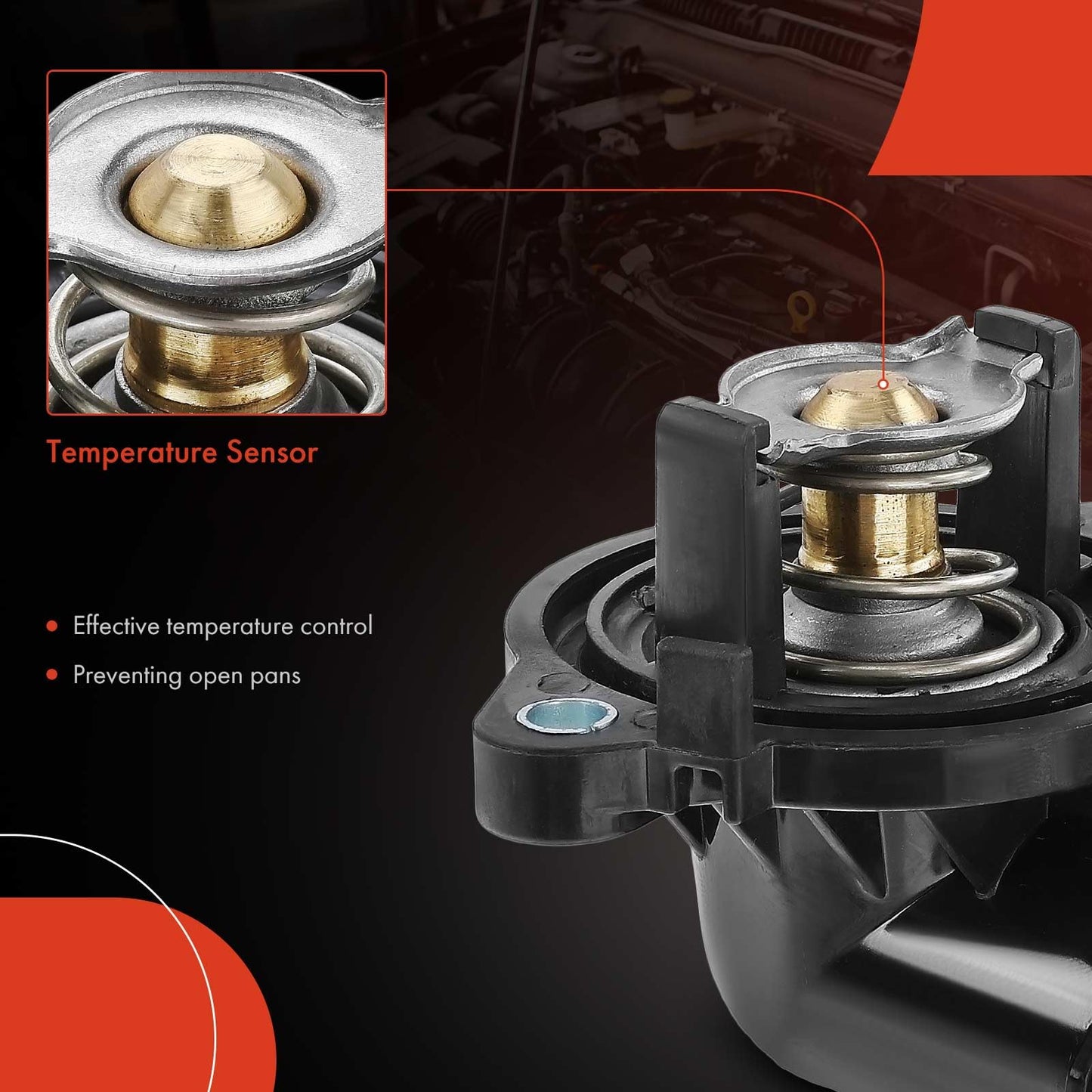 A-Premium Engine Coolant Thermostat Housing Assembly Compatible with Chrysler 300 Dodge Challenger Charger 2011-2021 V6 3.6L