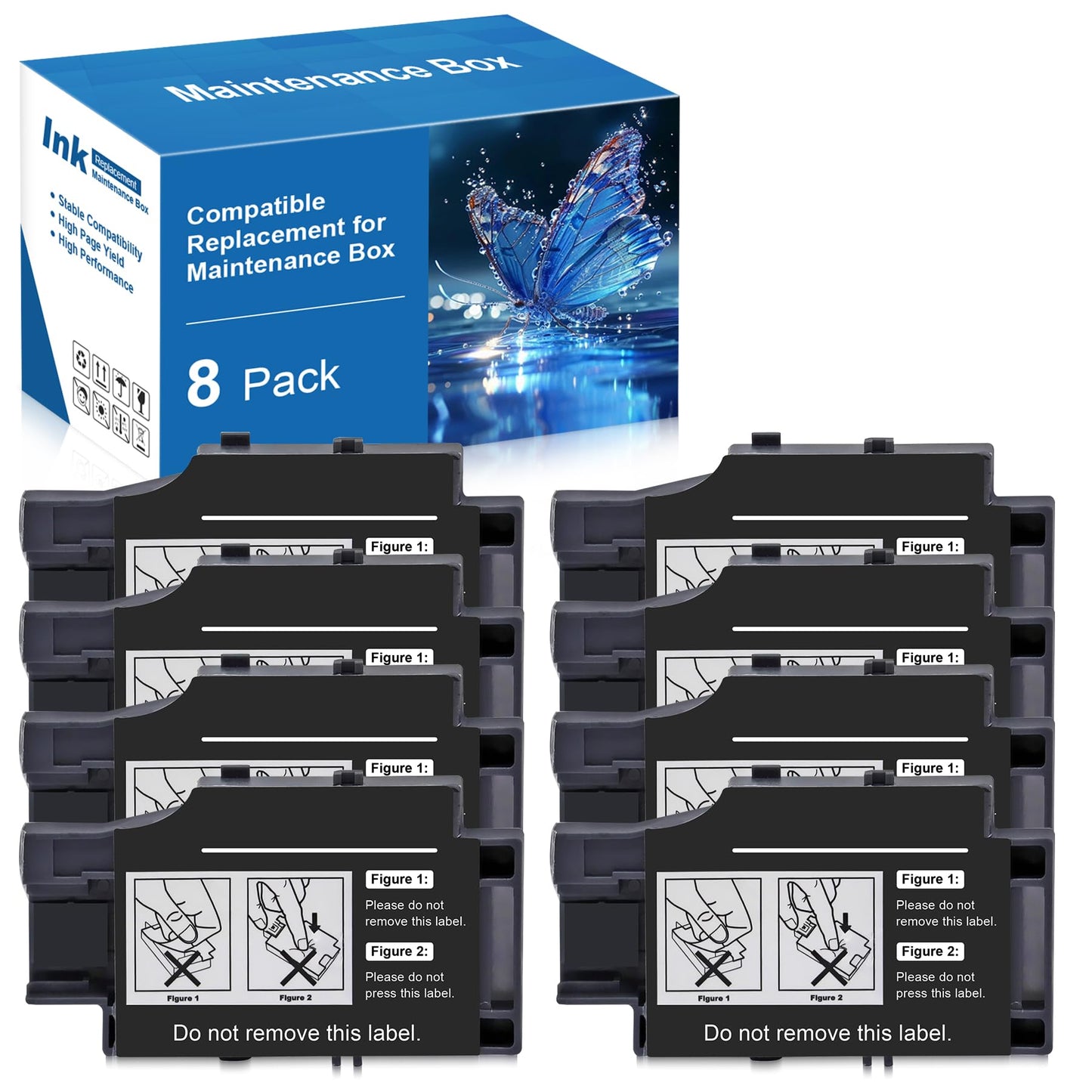 Yongairuink T2950 T295000 Maintenance Box Replacement for 2950 Work for Workforce WF-100 WF-110 WF-100W EC-C110 Wireless Mobile Inkjet Printers, C13T295000 PXMB5 Ink Waste Tank (8-Packs)
