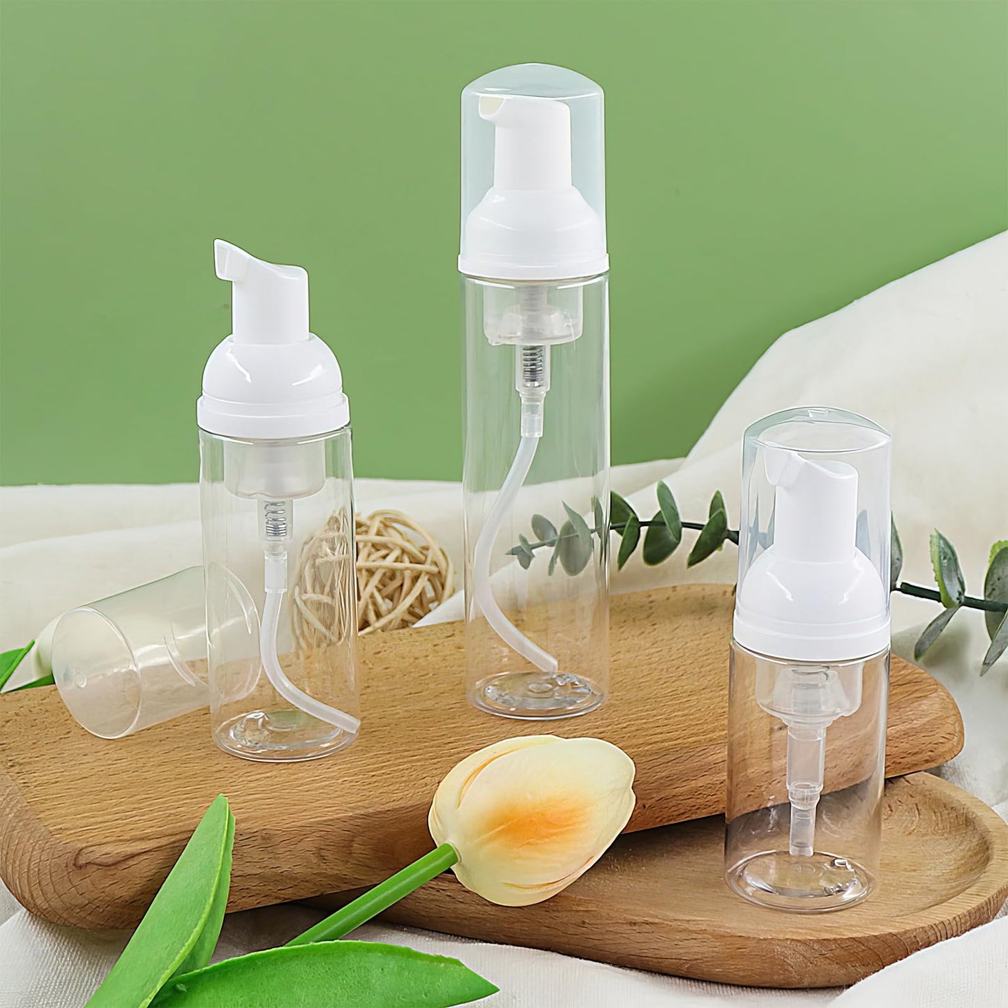 50 Pcs Foam Pump Bottles,50ml Refillable Clear Soap Dispenser, Spray Bottle Containers Plastic Travel Empty Soap Bottle for Hand Lotion Shampoo Lash Cleanse Liquid Soap-BPA Free