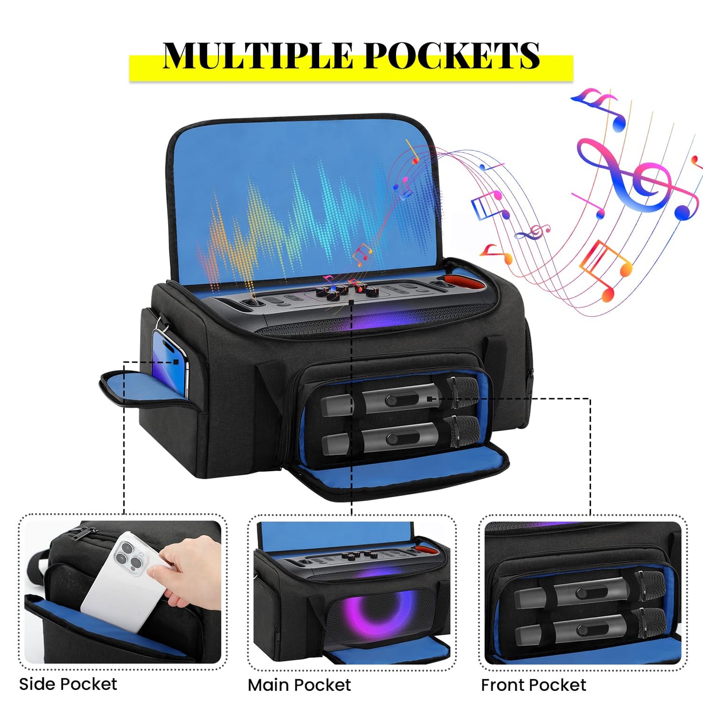 Carrying Case Compatible with JBL PartyBox On The Go Speaker, Travel Storage Shoulder Bag Portable Party Speaker Carry Tote Bag Fits for JBL PartyBox On-The-Go Essential and Accessories (Only Bag)