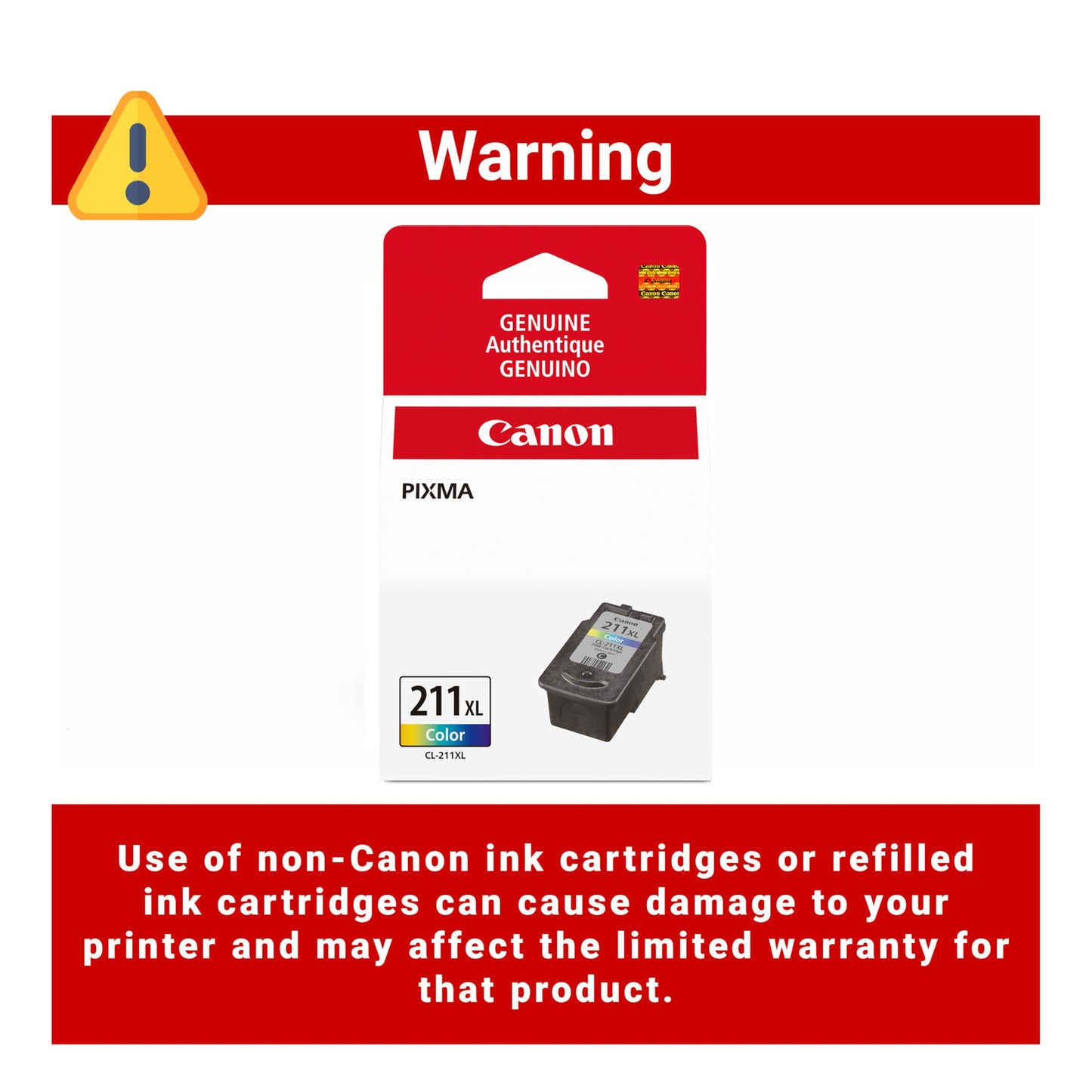 Canon Genuine Canon CL-211XL HIGH Yield Ink Cartridge, Tri-Colour