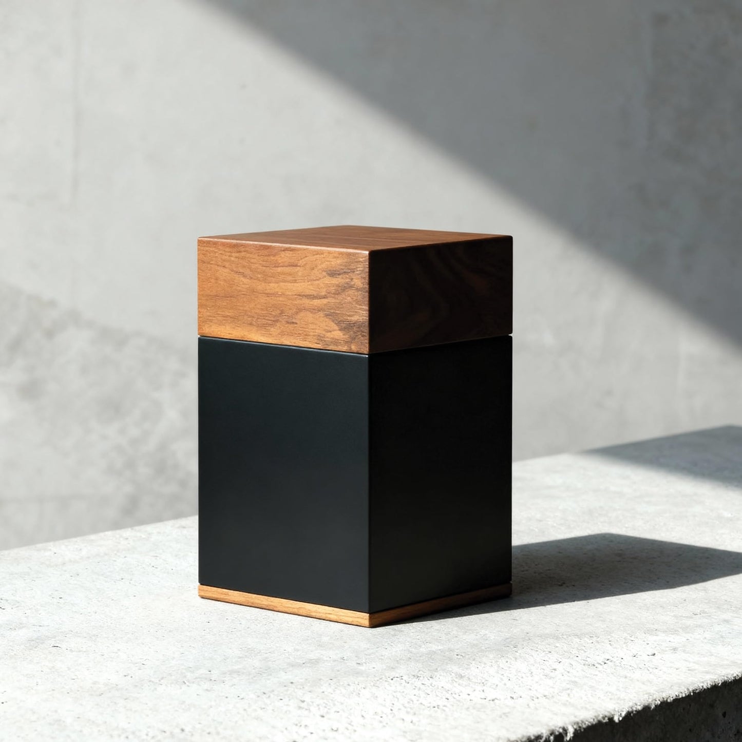 AspenStudio Black Walnut Wooden Cremation Urn for Adult Human Ashes Handcrafted Urn by Aspen Studio
