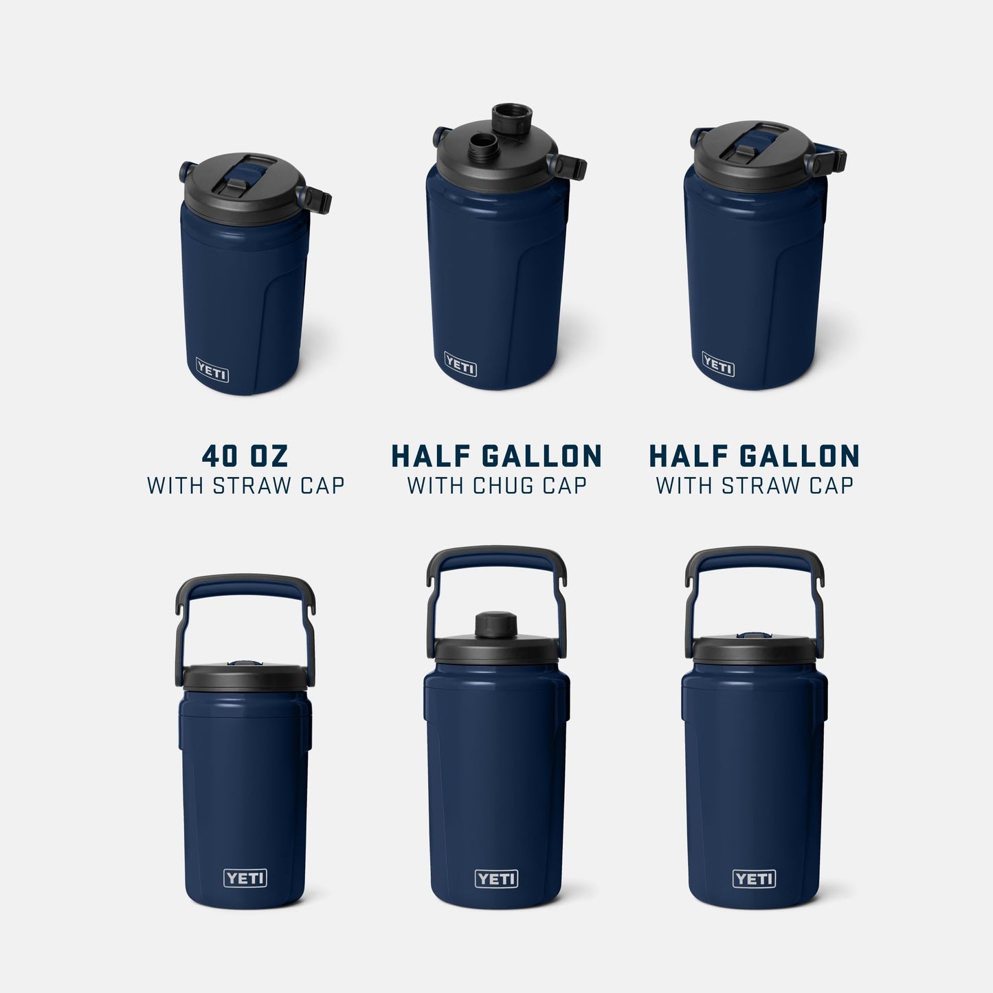 YETI Silo 40 oz Insulated Magslider Straw Cap Water Jug – Leakproof, Lightweight Sports Bottle with Fence Hook Handle – Keeps Drinks Ice-Cold – Ideal for Gym, Sports & Tournaments, Navy