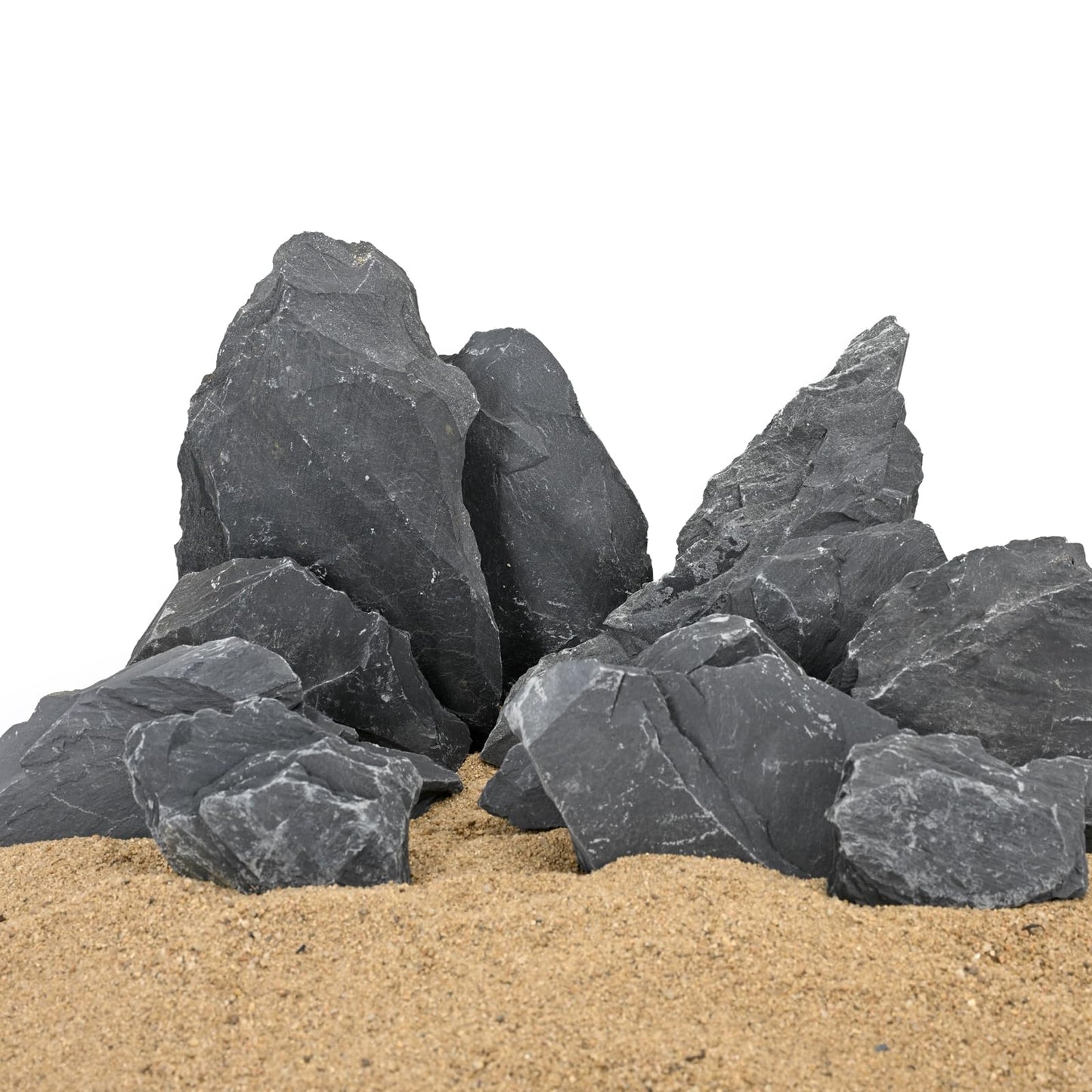 Natural Slate Stone Rocks 2 to 6 inch Aquariums Stone for Aquascaping,Terrariums,Reptile Enclosures,Paludariums, and Gardens-10lb