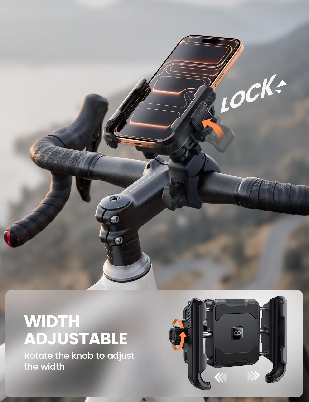 Lamicall Motorcycle Bike Phone Mount - [Upgrade Vibration Dampener] [Camera Friendly] Bike Phone Holder Handlebar Clamp, Bicycle Phone Mount,Mom Gift iPhone 17 16 Pro Max, Galaxy S25 S26 Ultra, 6-7.2"
