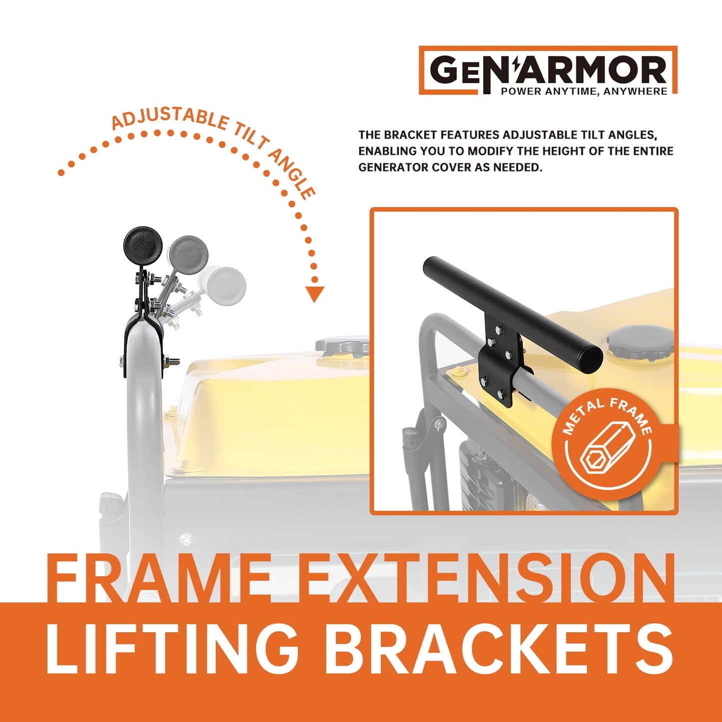 GenArmor Generator Cover Height Extension Brackets, Generator Lifting Brackets, Pack of 2