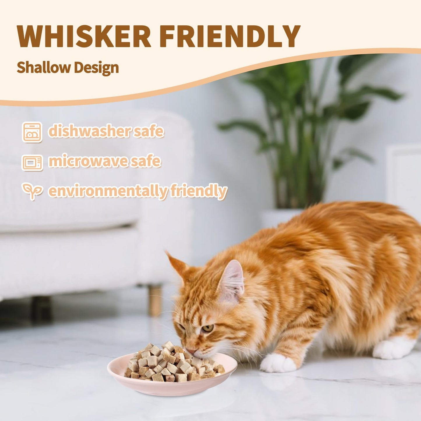 HSIGIO Ceramic Cat Food Bowl, Colorful Cat Bowls Whisker-Friendly, 5.9" Shallow Wide Kitten Plates, Easy to Clean Indoor Feeding Dishes