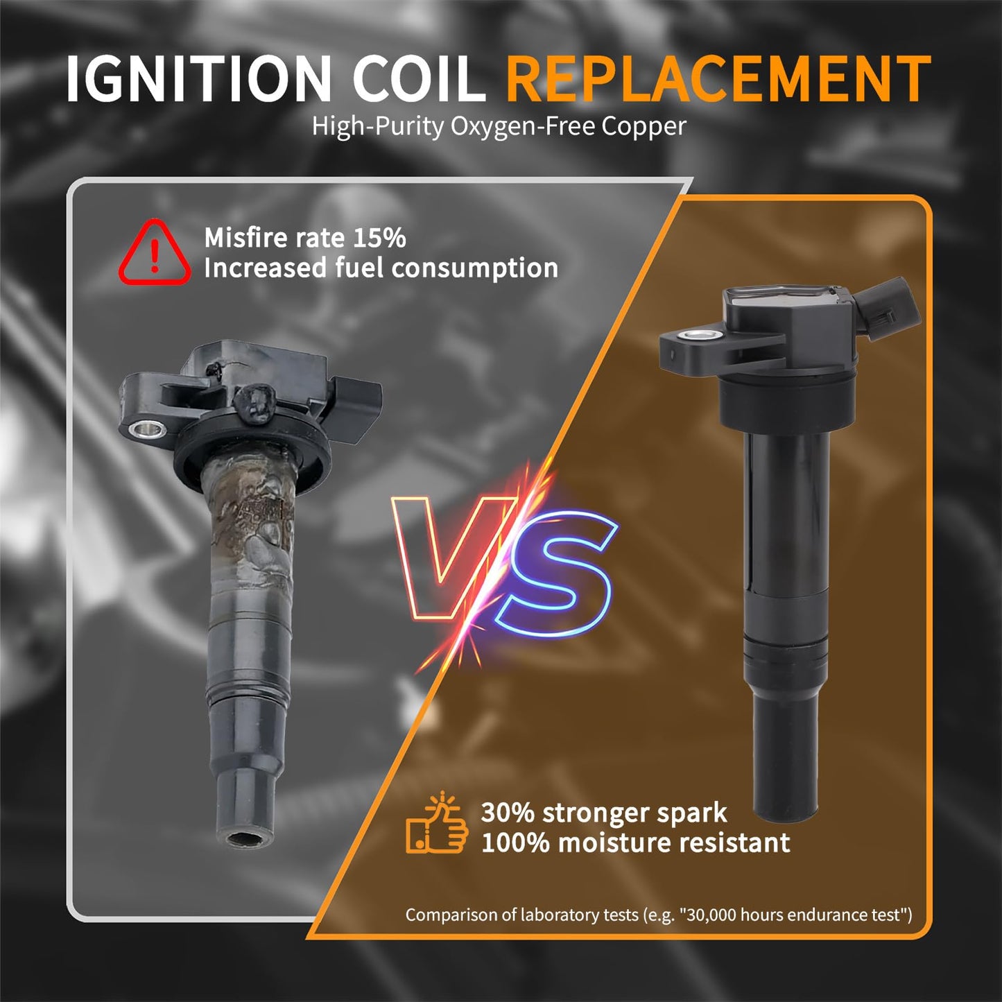UF651 OEM Ignition Coil Packs Set of 4 - Compatible with Hyundai Elantra Tucson Kia Forte Soul 2011 2012 2013 2014 2015 2016 2017 2018 2019 - L4 1.8L 2.0L Engine - Replaces # 27300-2E000 C898 GN10633