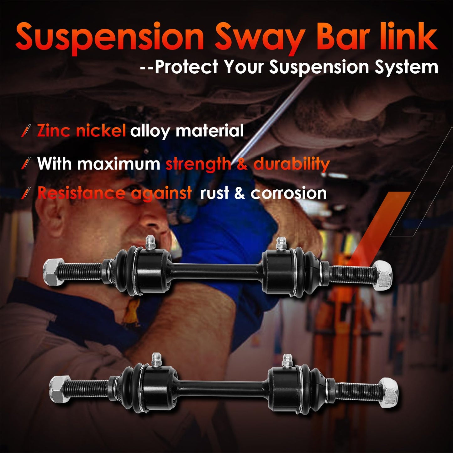 Front Sway Bar Stabilizer Links 2 Pcs｜Replacement For 2009-2019 FORD F-150 F-250 F-350 F-450 F-550 SUPER DUTY 4WD Models Only｜Replace OE#: K750362