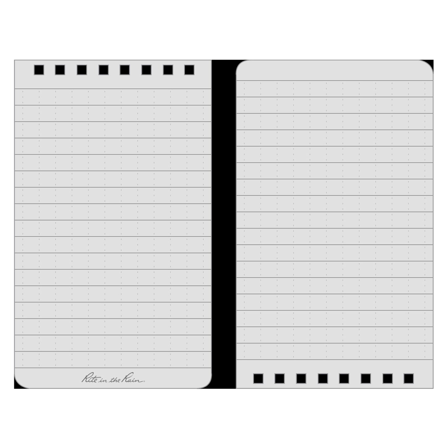 Rite in the Rain Weatherproof 3" x 5" Top Spiral Notebook Kit: Black CORDURA Fabric Cover, 3" x 5" Black Notebook, and Weatherproof Pen (No. 735B-KITL)