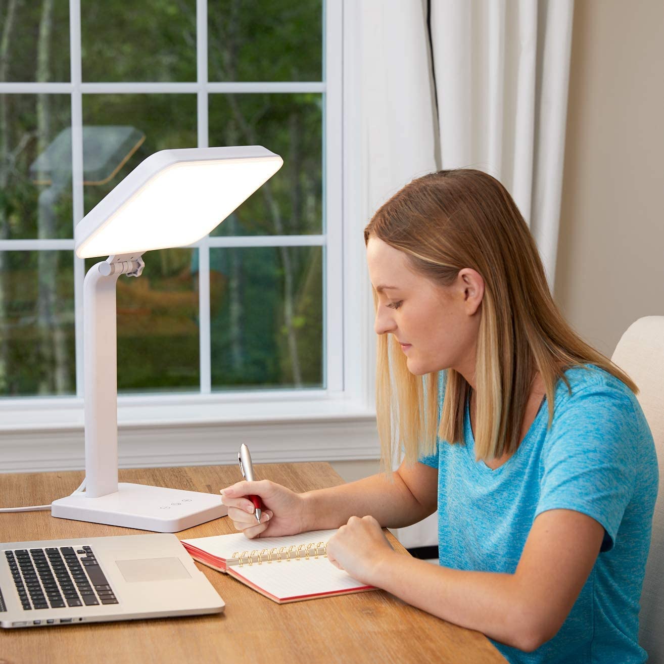 Theralite Aura Bright Light Therapy Lamp - 10,000 LUX LED - Sun Lamp Mood Light to Fight Low Energy and Sunlight Deprivation, White