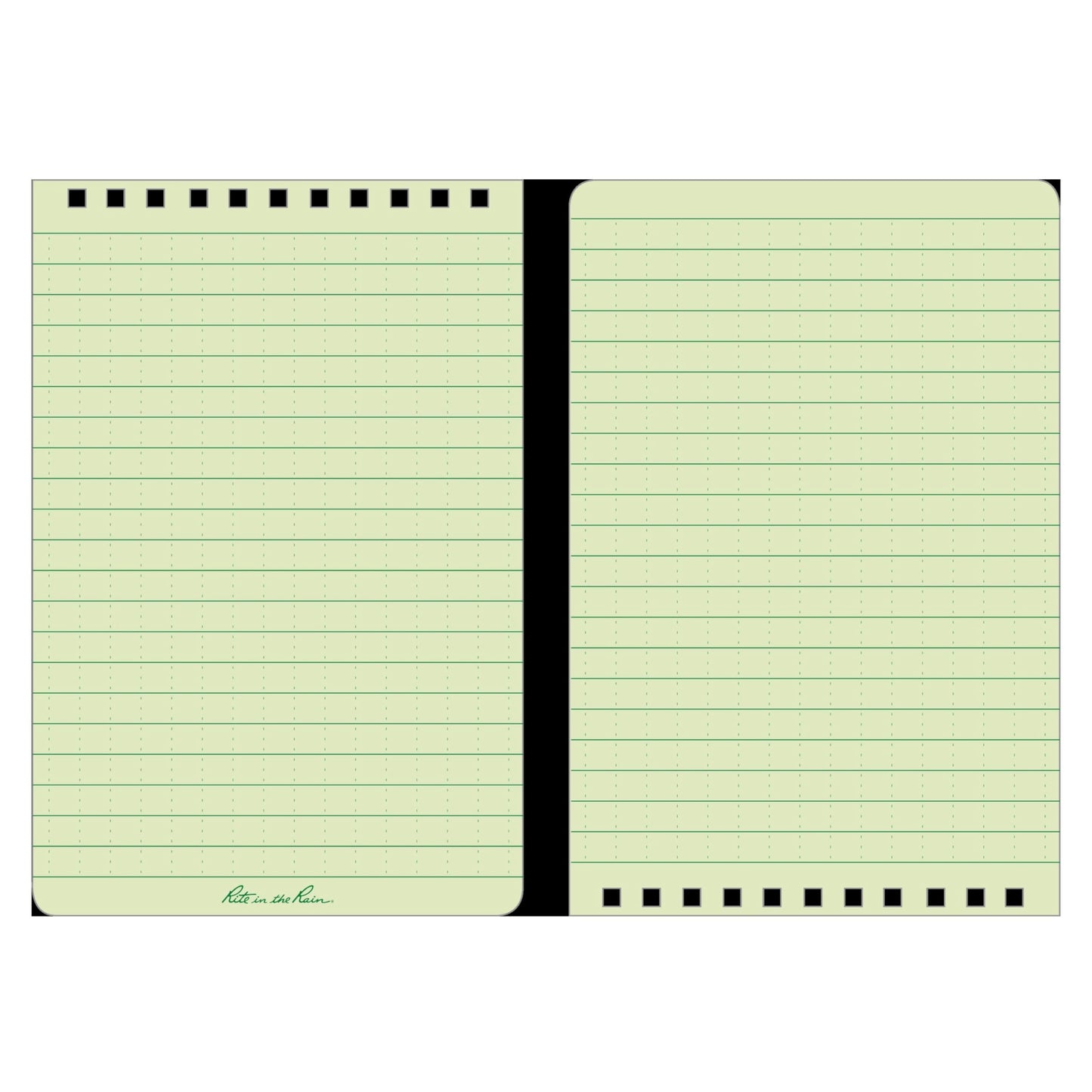 Rite In The Rain Weatherproof Top Spiral Notebook, 4" x 6", Green Cover, Universal Pattern, 3 Pack (No. 946-3)