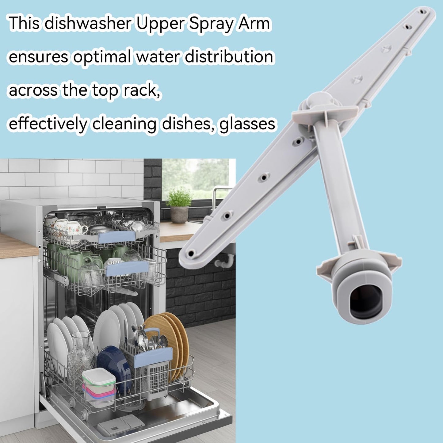 Dishwasher Upper Spray Arm 5304506740 Compatible with Frigidaire Dishwasher, Replaces 5304498136 PS11770527 Parts