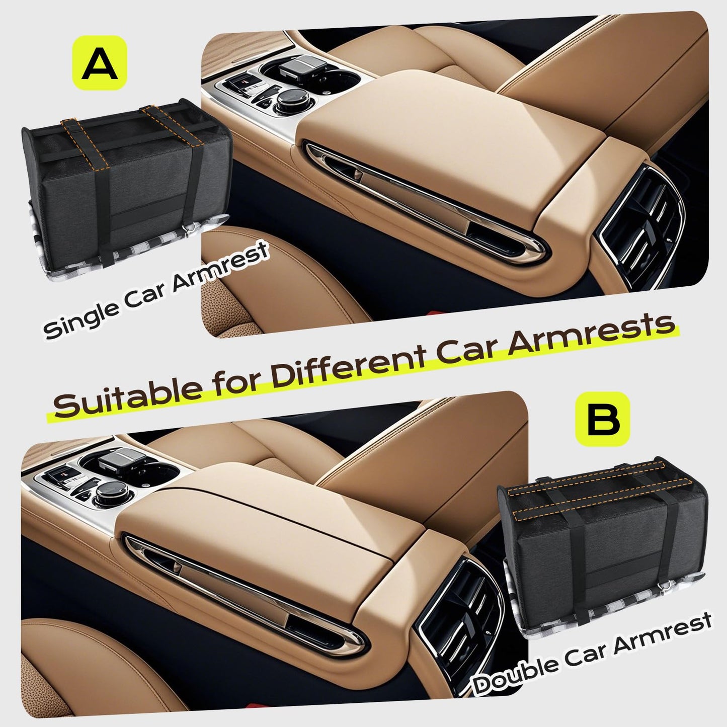 Center Console Dog Car Seat, Detachable and Washable Inner Lining Dog Car Seat Anti-Collapse Small Dog Pet Car Seat with Safety Belt Up to 11lbs(Black)