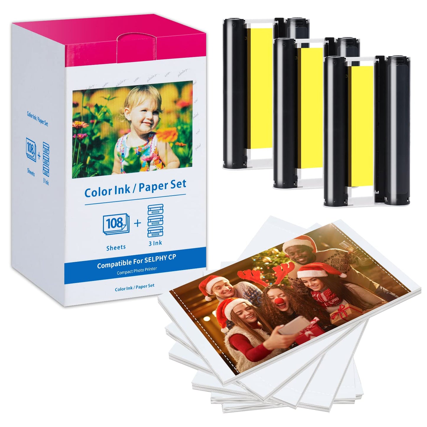 Compatible for Canon Selphy CP1500 CP1300 Paper and Ink 4x6'' Postcard Size