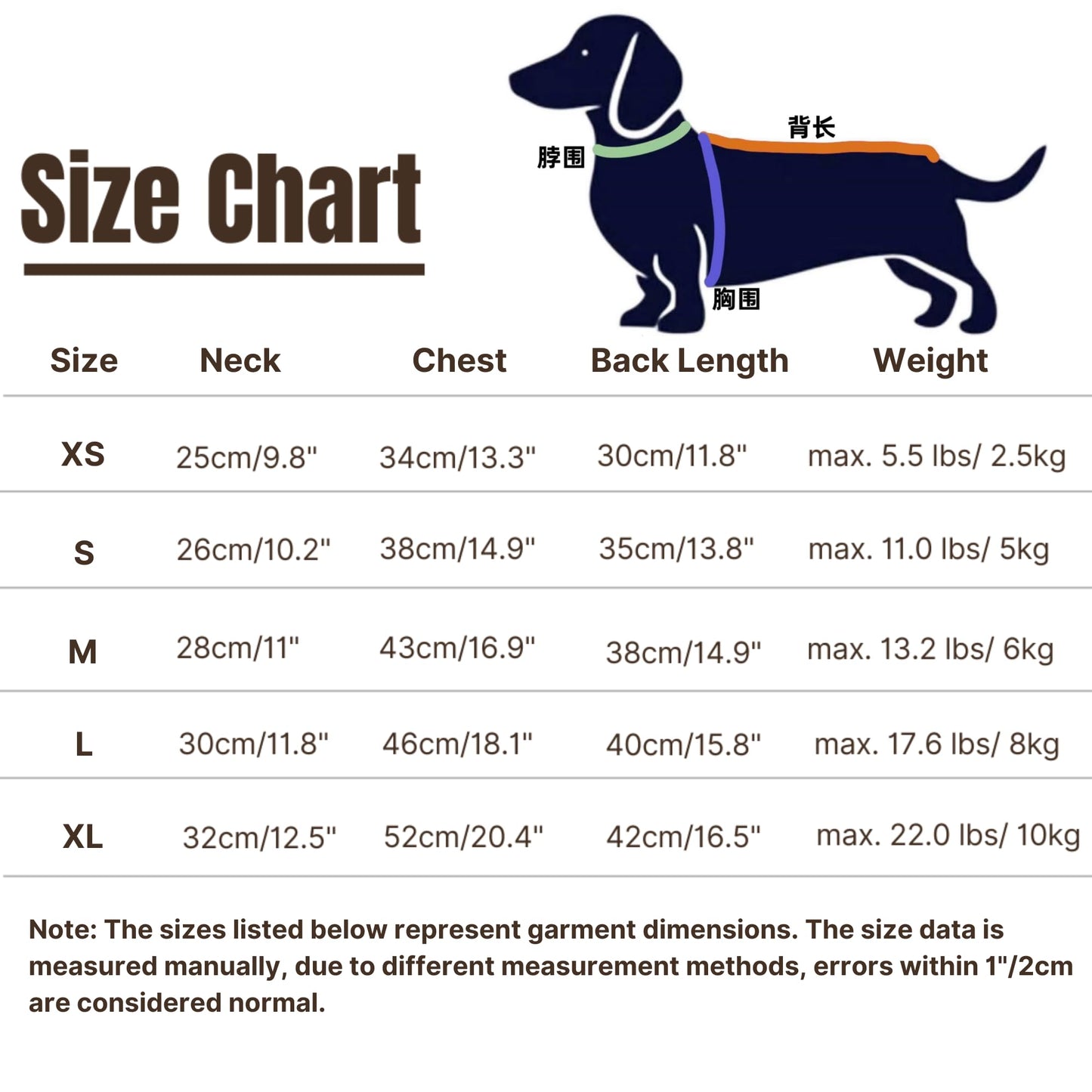 WhaleMire Dachshund Dog Turtleneck Warm Sweater, Winter Clothes, Suitable for Dachshunds (Brown, Large)