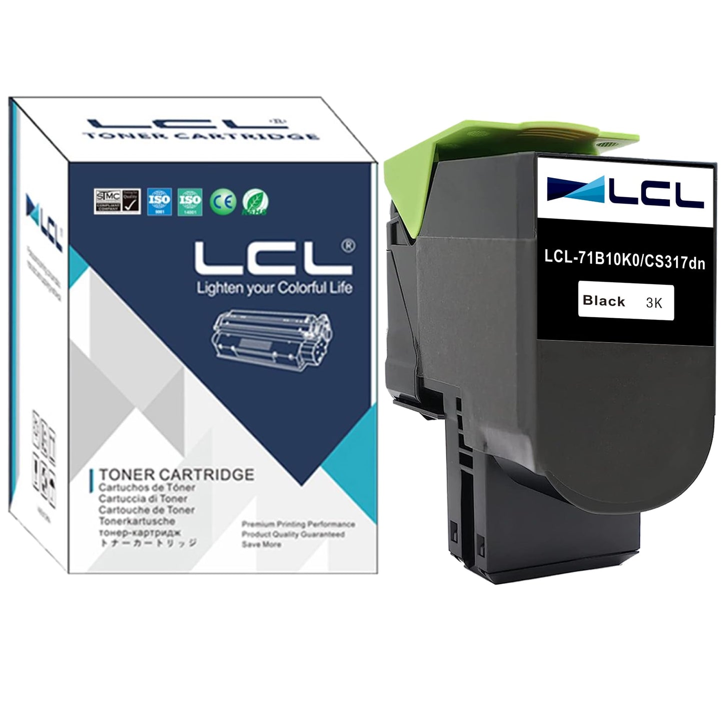 LCL Compatible Toner Cartridge for Lexmark 71B0010 71B10K0 CS317 CS317dn CX317 CX317dn CS417 CS417dn CX417 CX417de CS517 CS517de CX517 CX517de (1-Pack, Black) for Lexmark CS317 CS317dn CX317 CX317dn