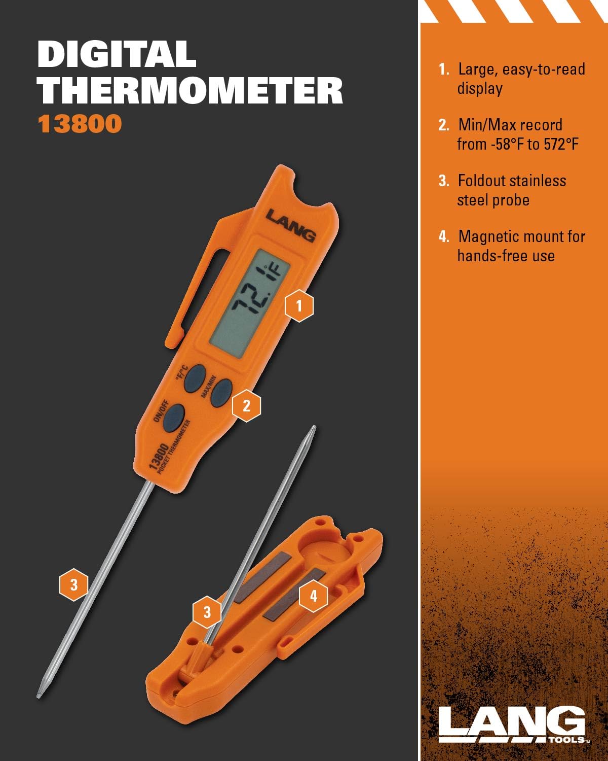 Lang Tools 13800 Digital Pocket Thermometer