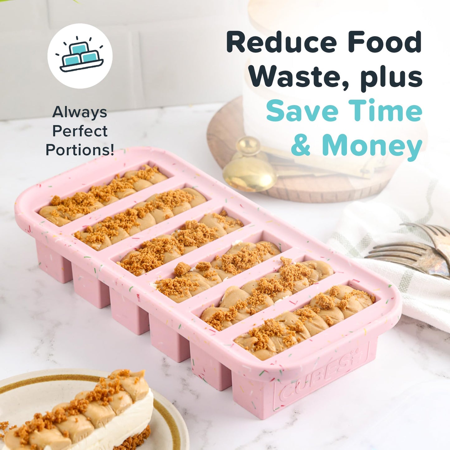 Souper Cubes 1/2 Cup Silicone Freezer Mold, Perfect for Storing Soups, Sauces, Juices, Desserts, Smoothie Prep and More, Half Cup Silicone Freezer Tray - Cotton Candy - 2-Pack