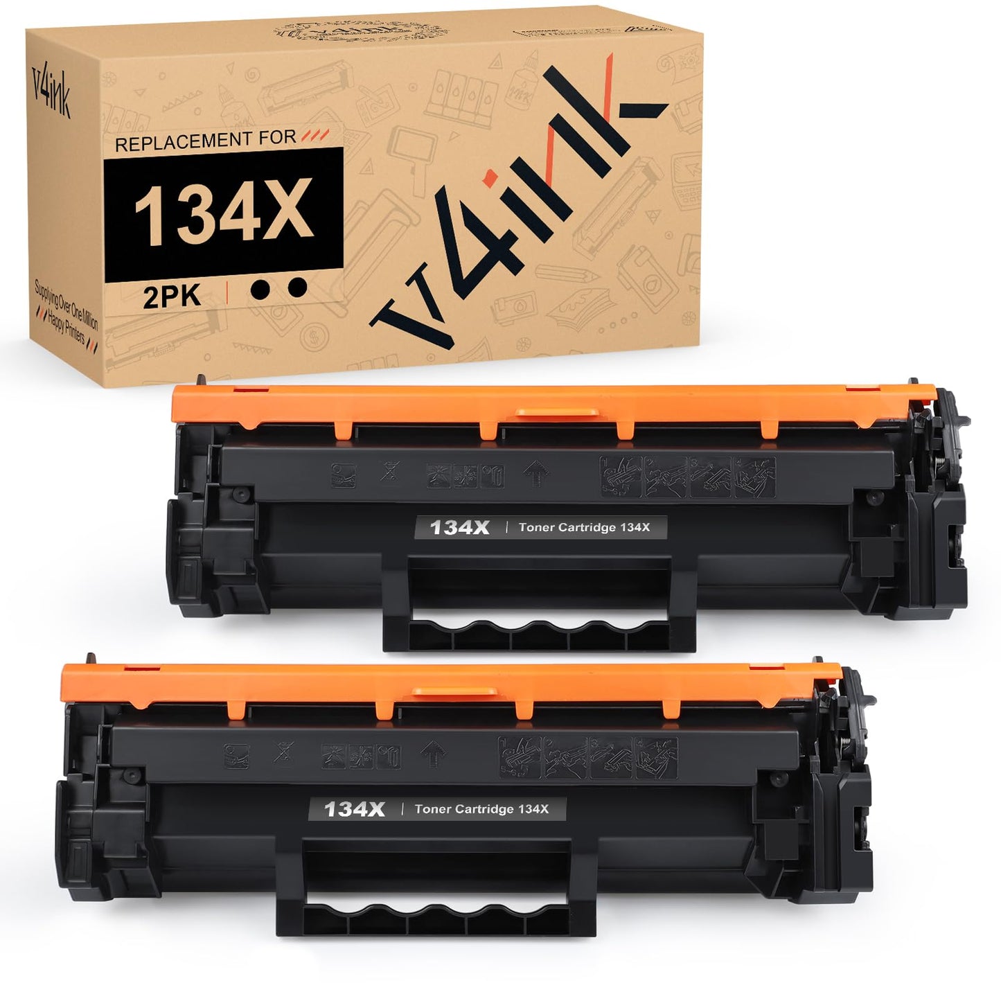 134X 134A Toner Cartridge MFP M234dw Toner Replacement for HP 134X W1340X 134A W1340A High Yield Black Toner for HP LaserJet M209 M209dw,MFP M234dw M234sdw M234sdn Printer(with Chip,2 Black)