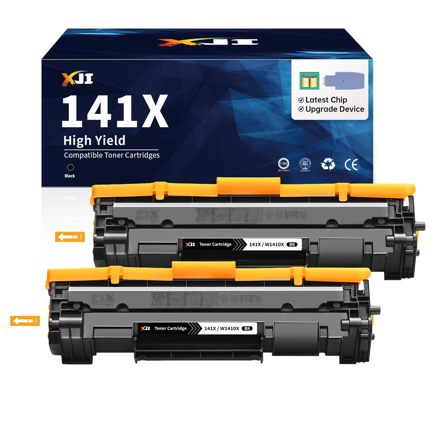 XJI 141X Toner Cartridges with Chip Compatible Replacement for HP 141A Black LaserJet Toner Cartridge W1410A 141X W1410X Ink, for Laser Jet M110w MFP M139w M140w Printer Black 2 Pack