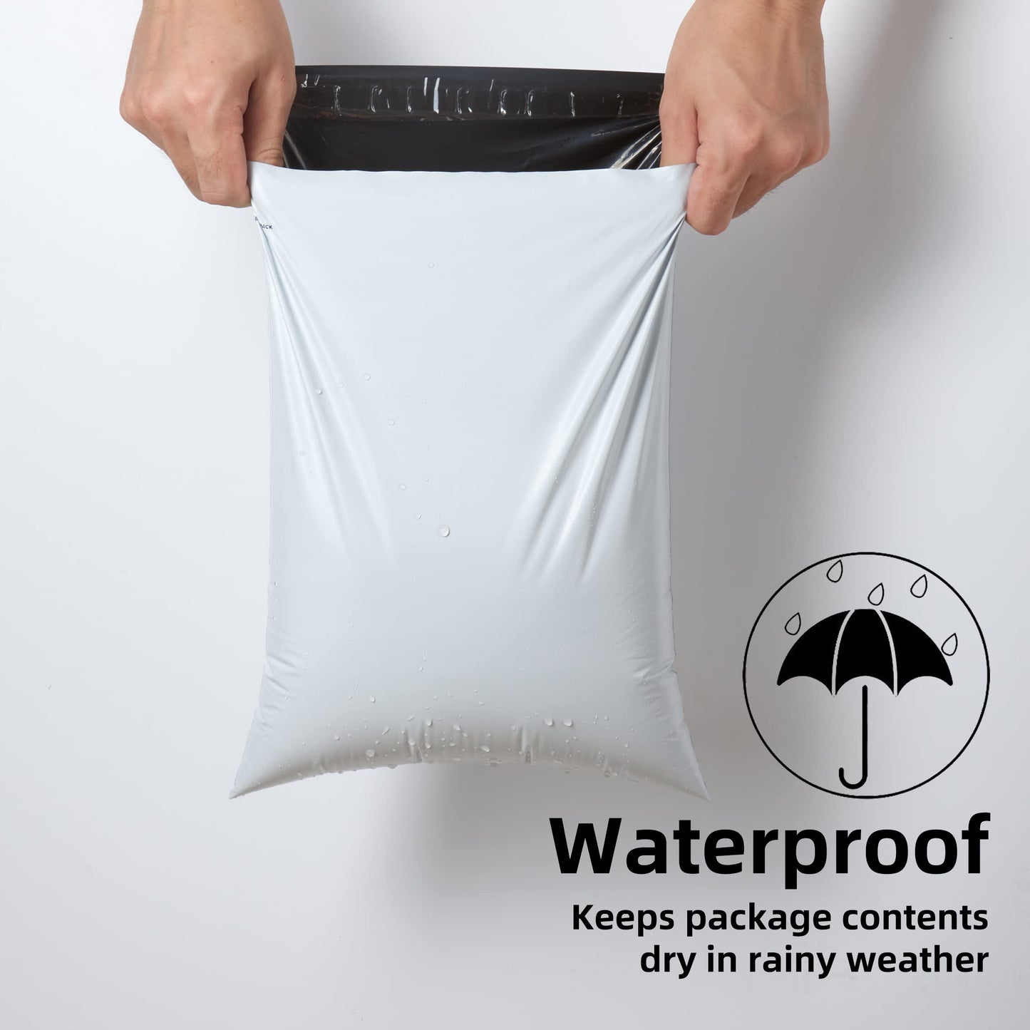 KKBESTPACK Poly Mailers Shipping Envelope Self Sealing Bags (12x15.5 100pc) (PM100), White