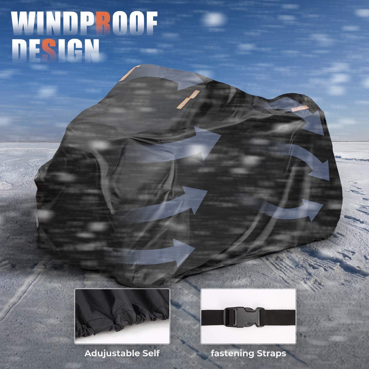 KEMIMOTO ATV Cover, Upgraded 300D Heavy Duty 4 Wheeler Cover Waterproof Windproof Compatible with Polaris Sportsman Fourtrax Grizzly Can am Kawasaki Suzuki 90'' x 43'' x 46''