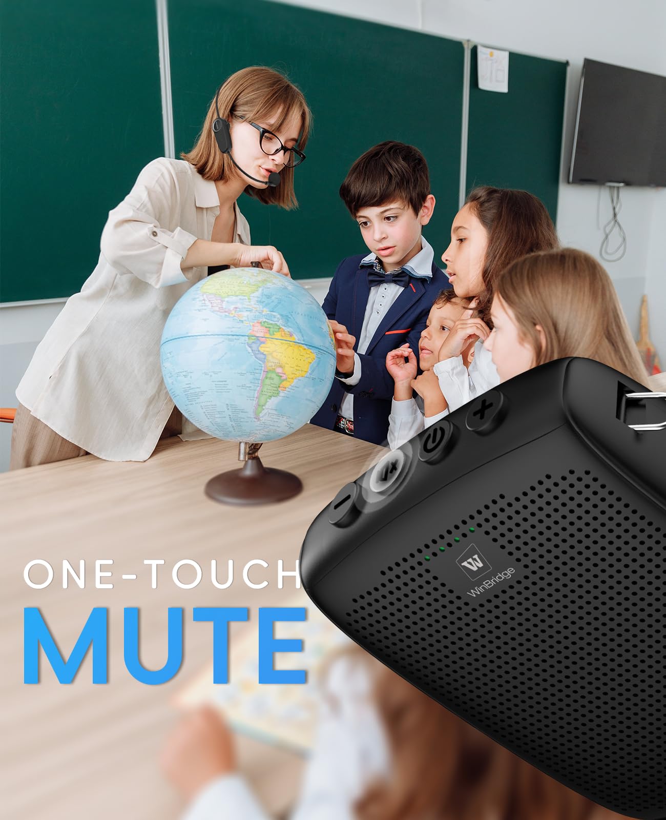 Mini Personal Wireless Voice Amplifier with 2 Bluetooth Microphones- 15W Rechargeable Pa Speaker System for Teachers, Coaches & Public Speaking