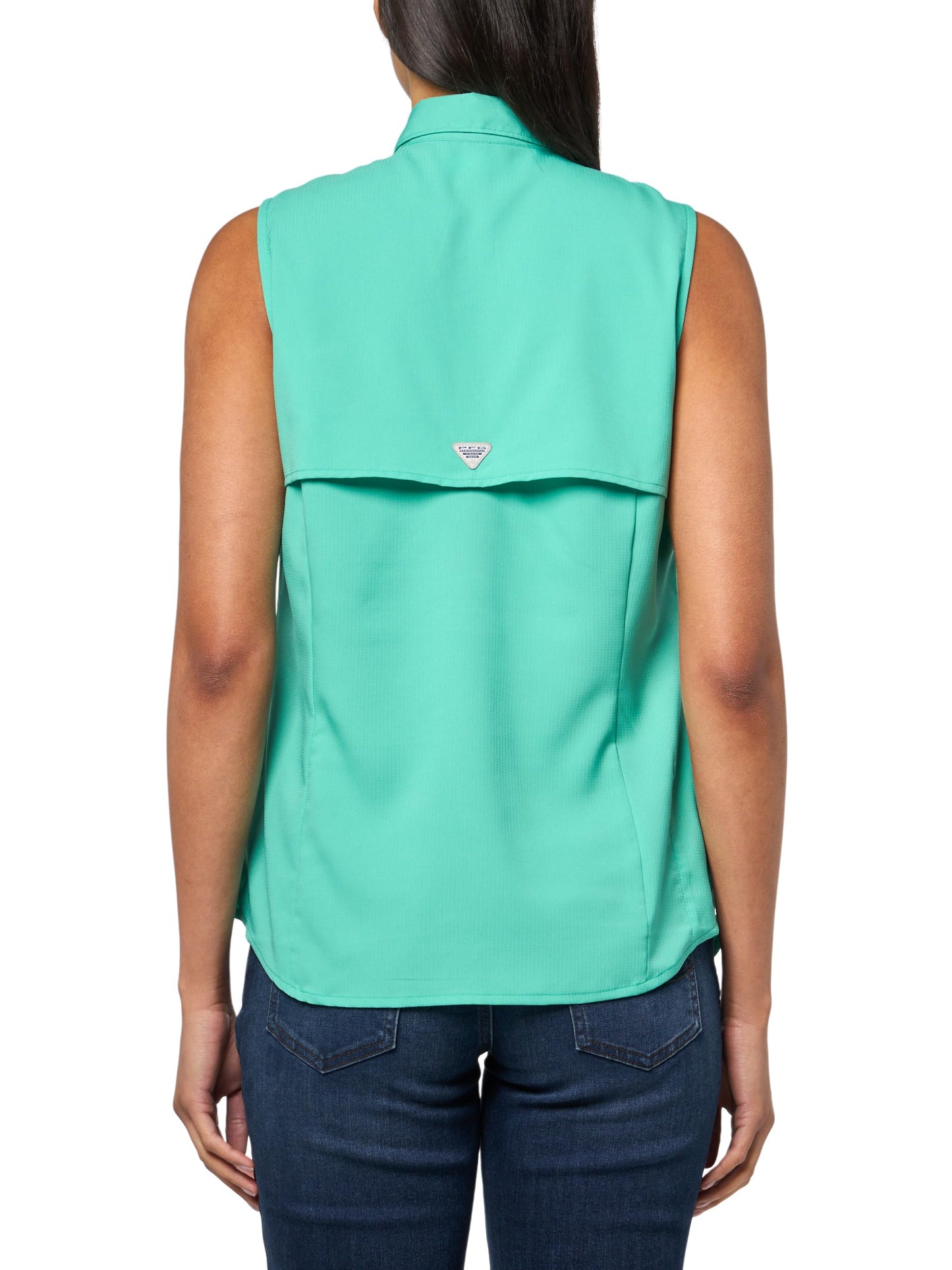 Columbia Women's Tamiami Sleeveless Shirt, Glaze Green, Medium